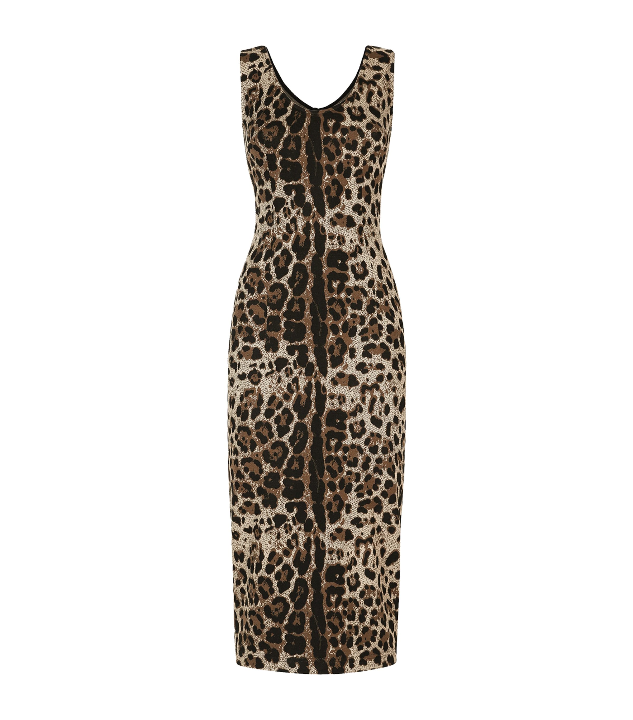 Dolce & Gabbana Leopard Print Midi Dress In Animal Print