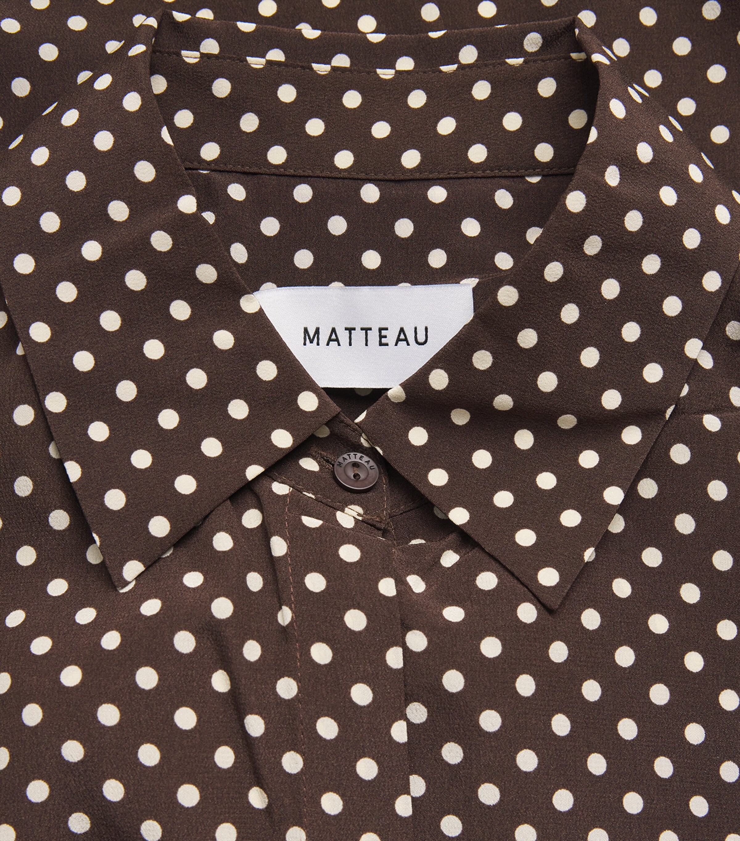 Matteau Womens Silk Polka Dot Shirt Plka Dot Plk Chc Image 6