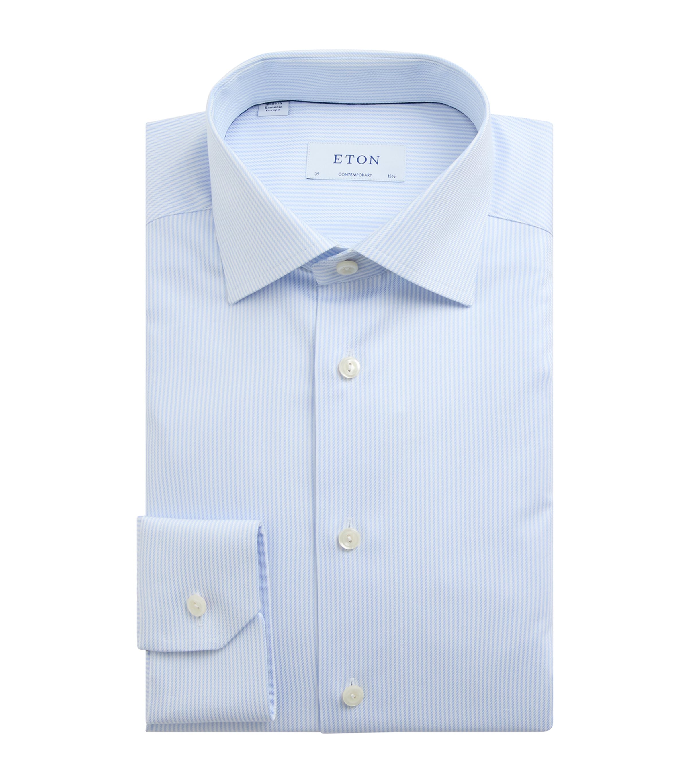 Eton Cotton-blend Signature Contemporary Fit Shirt In Blue