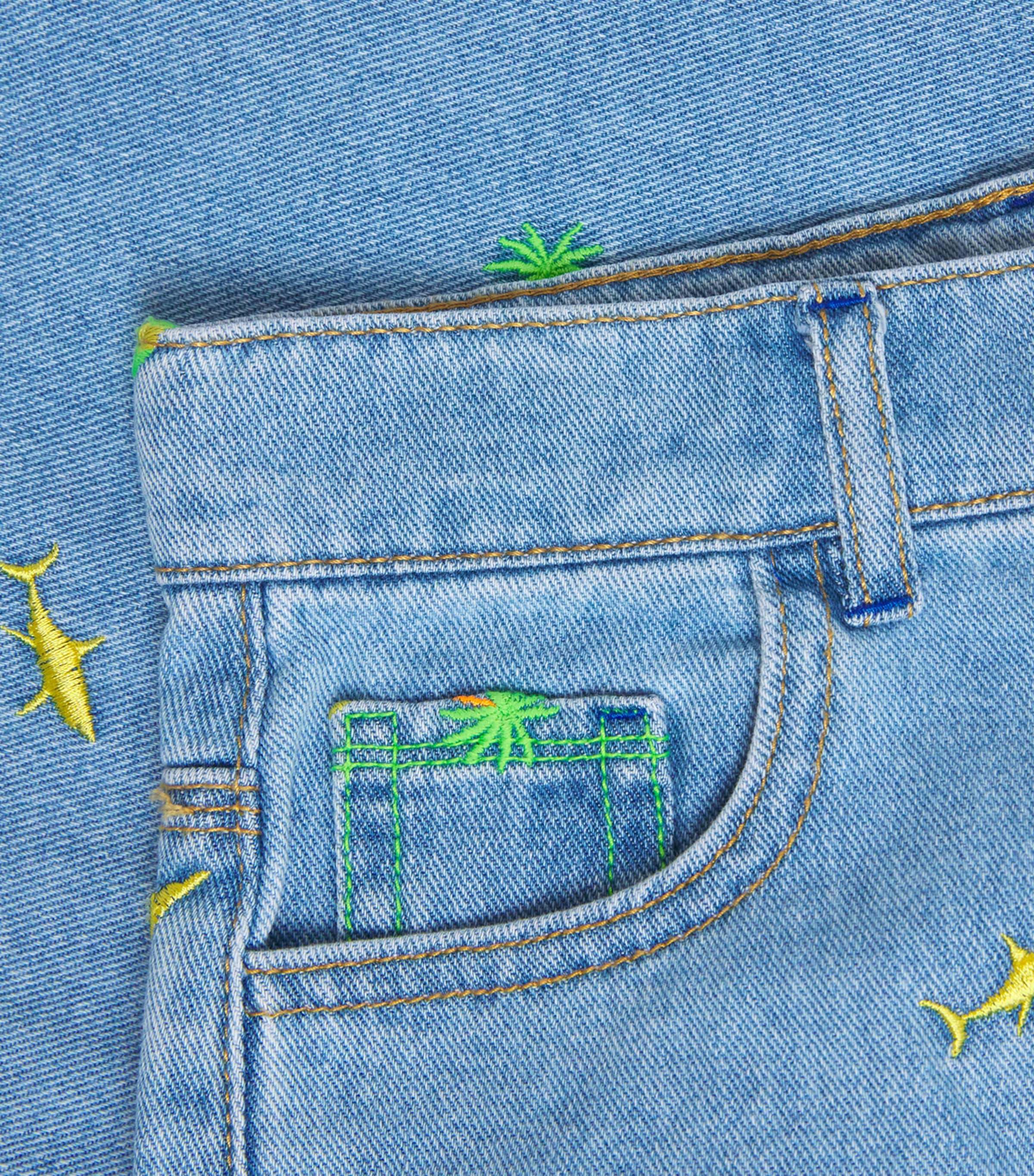Embroidered Denim Shorts (4-10 Years) Z18DBLE STONE+BLEACH Image 4