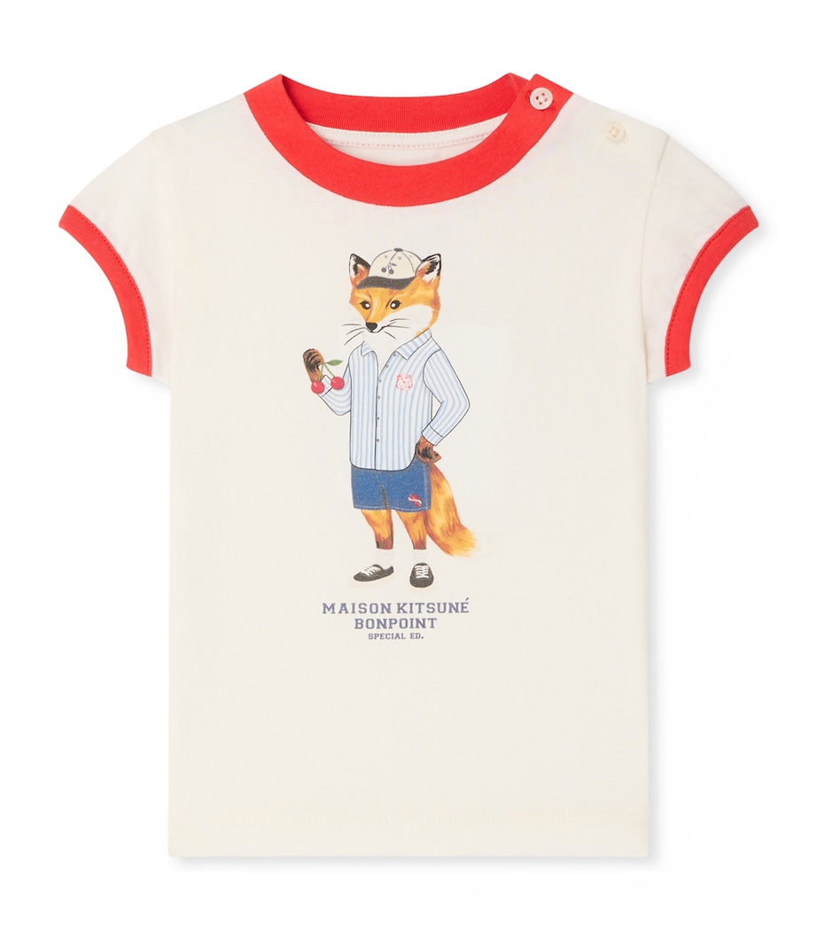 Bonpoint Cotton Graphic T-Shirt (6-36 Months) Blanc Lait Image 1