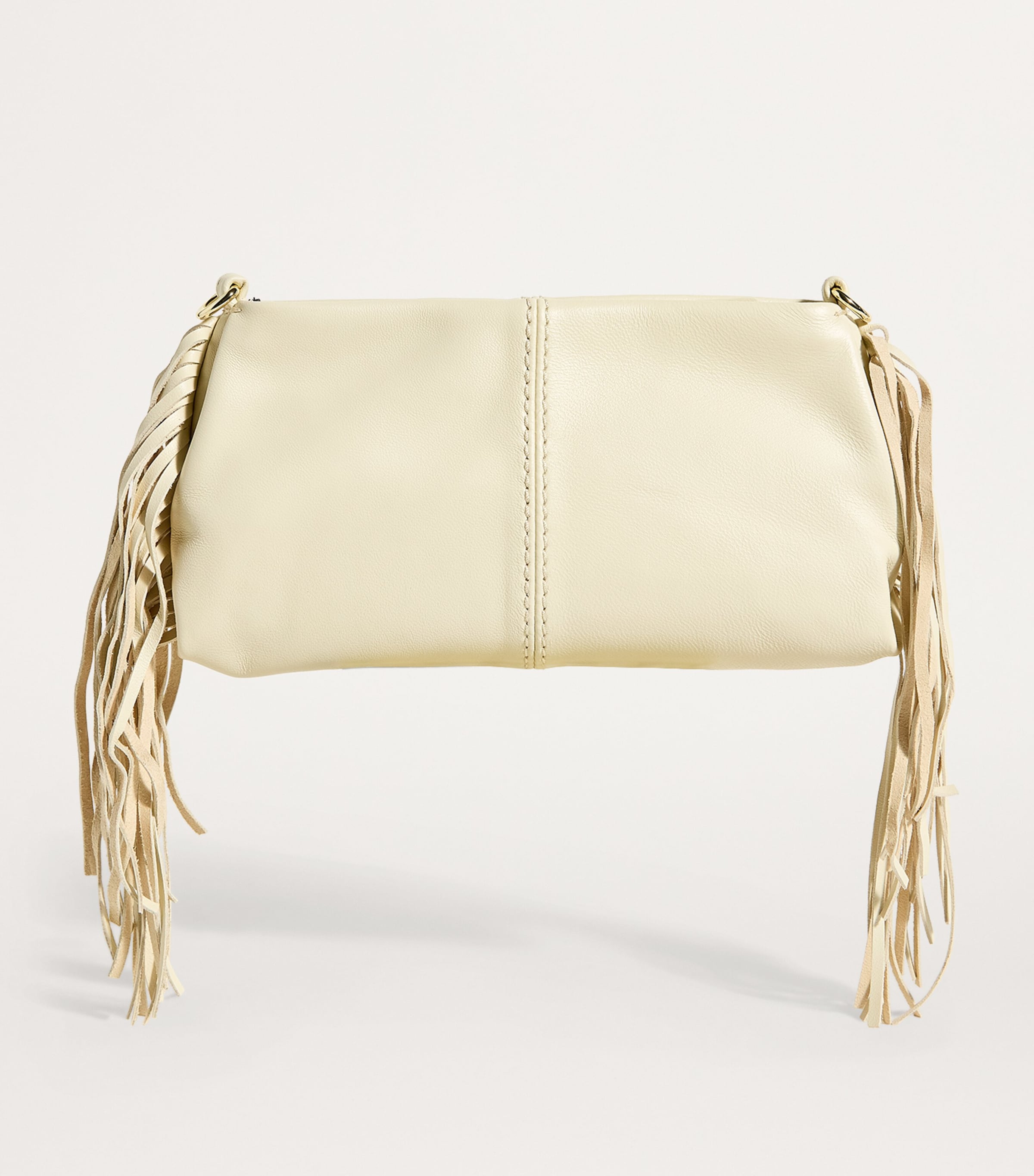 Shop Maje Leather Miss M Clutch Bag In White