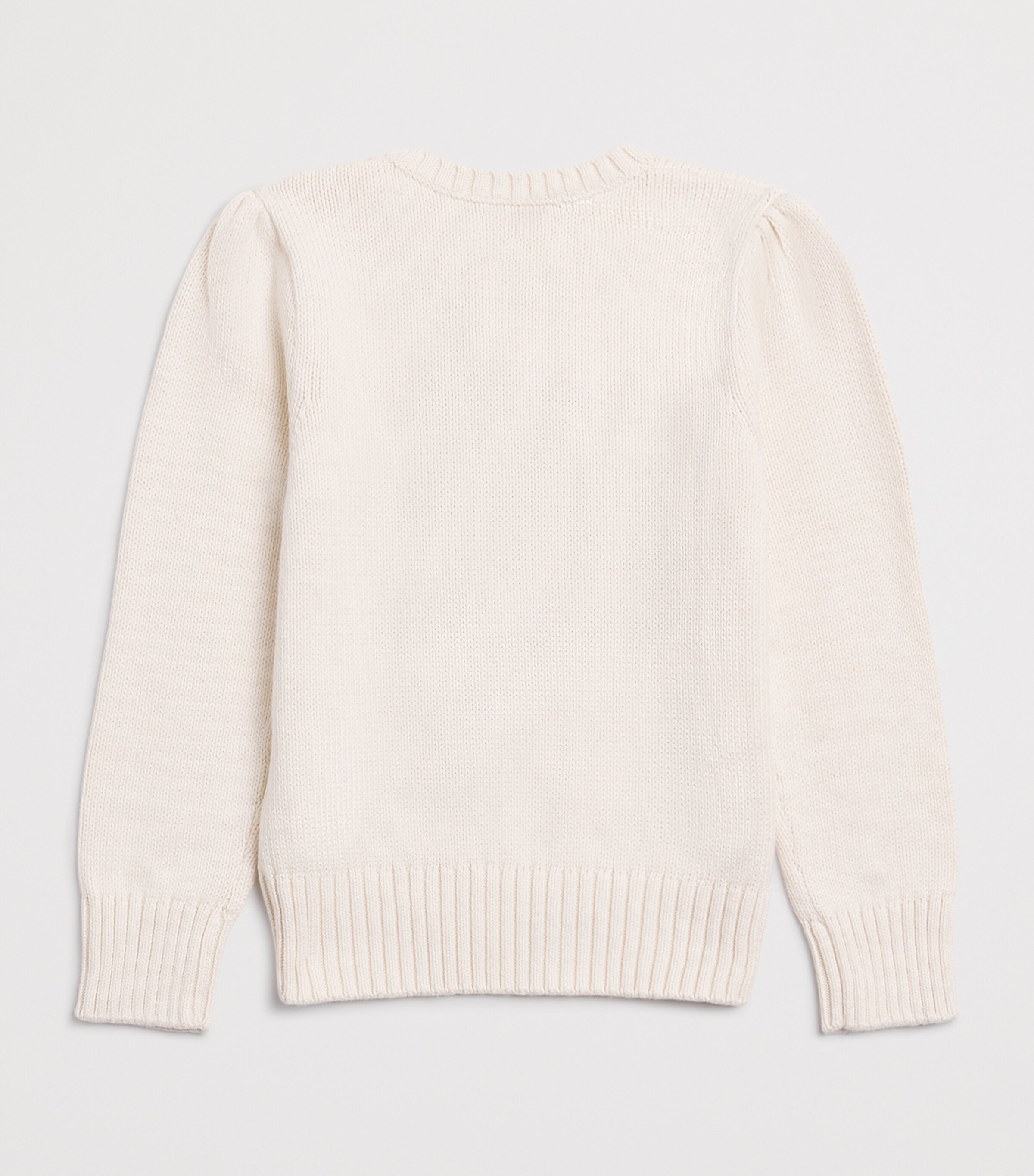 Cotton Polo Bear Sweater (2-6 Years) CREAM Image 2