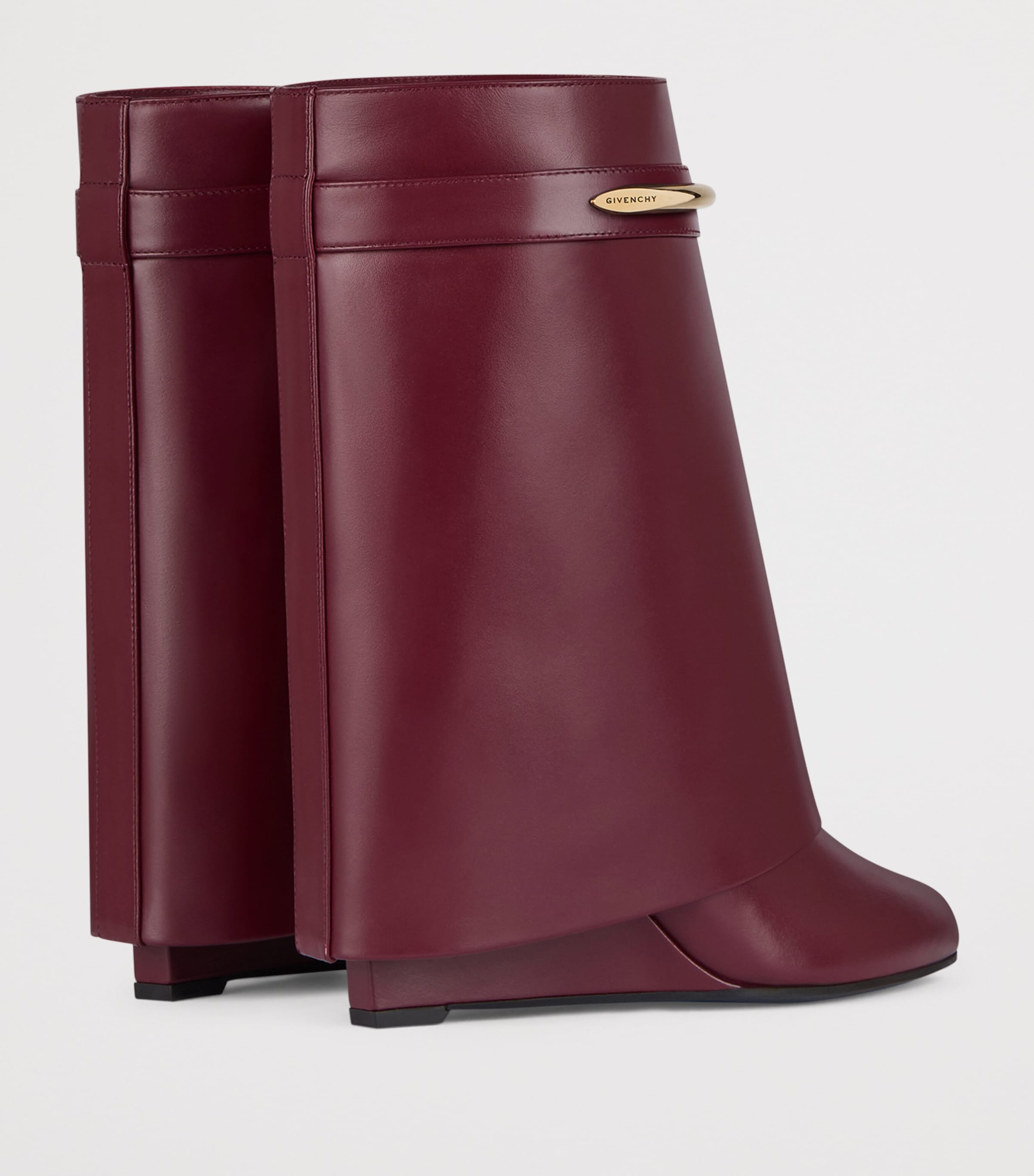 Givenchy Leather Shark Ankle Boots 95 Burgundy Image 4