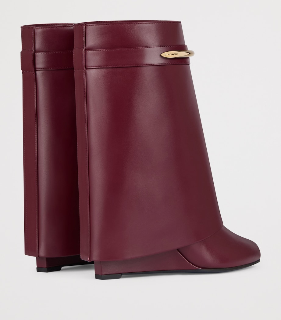 Givenchy Leather Shark Ankle Boots 95 Burgundy Image 4