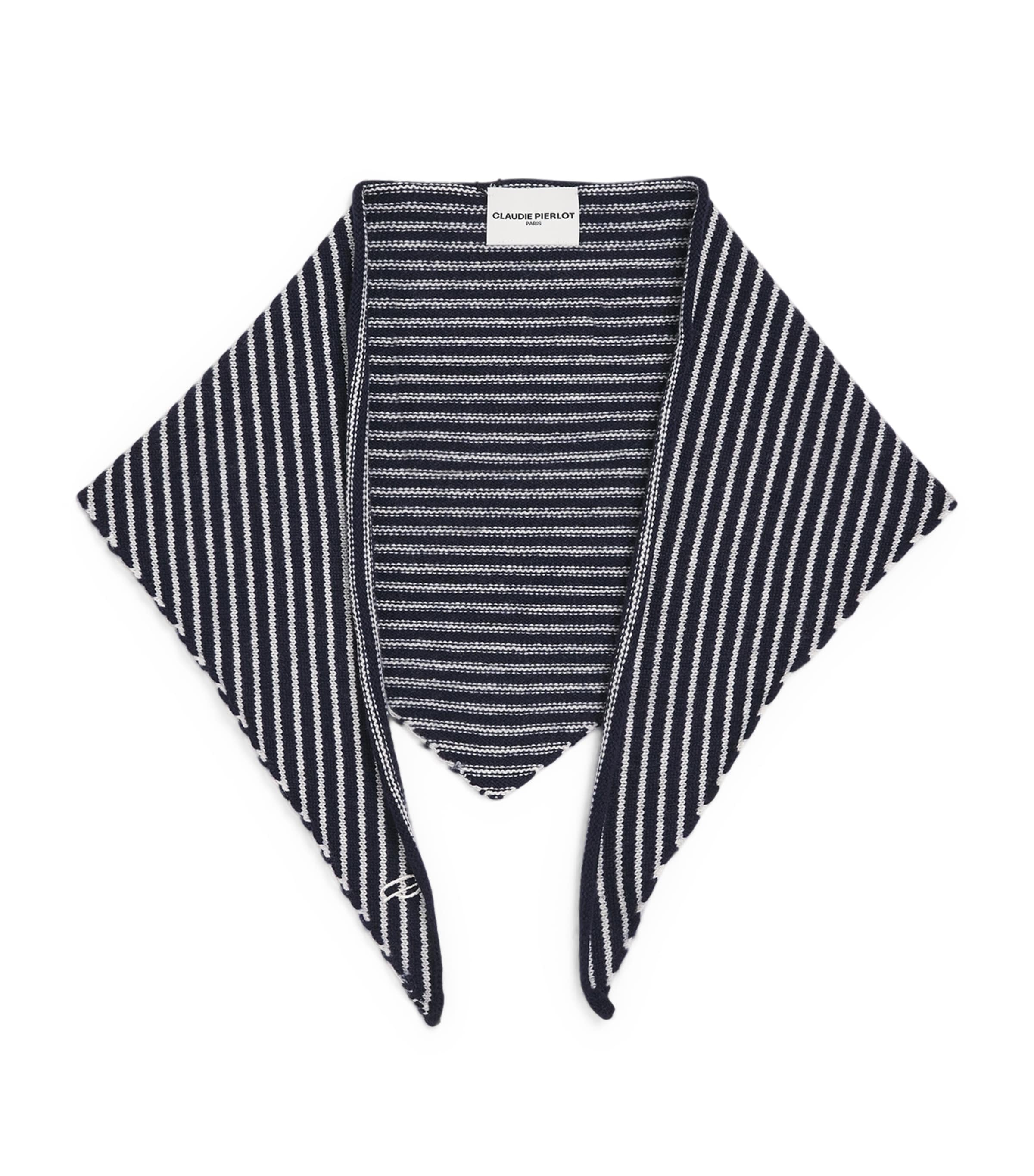 Claudie Pierlot Cashmere Stripe Scarf In Black