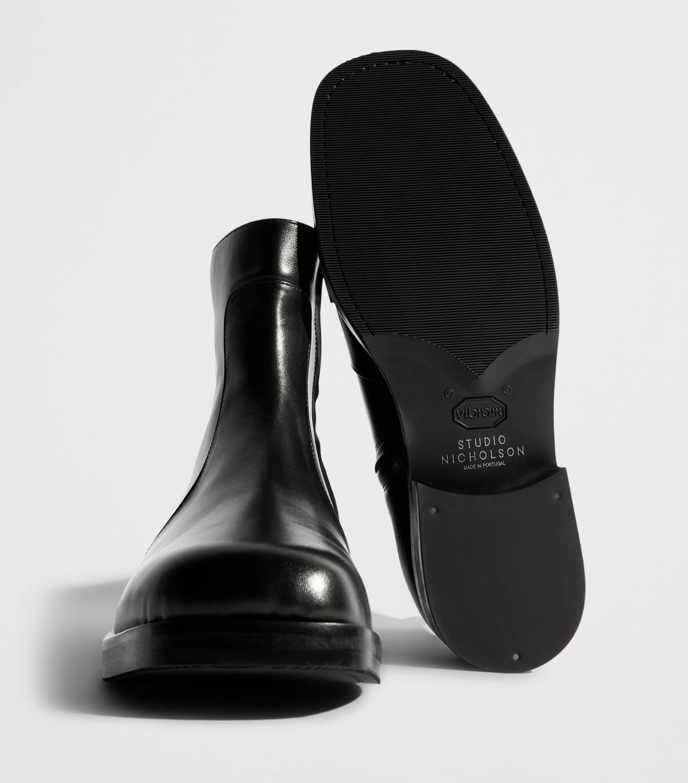 Studio Nicholson Leather Square-Toe Boots Black Image 7