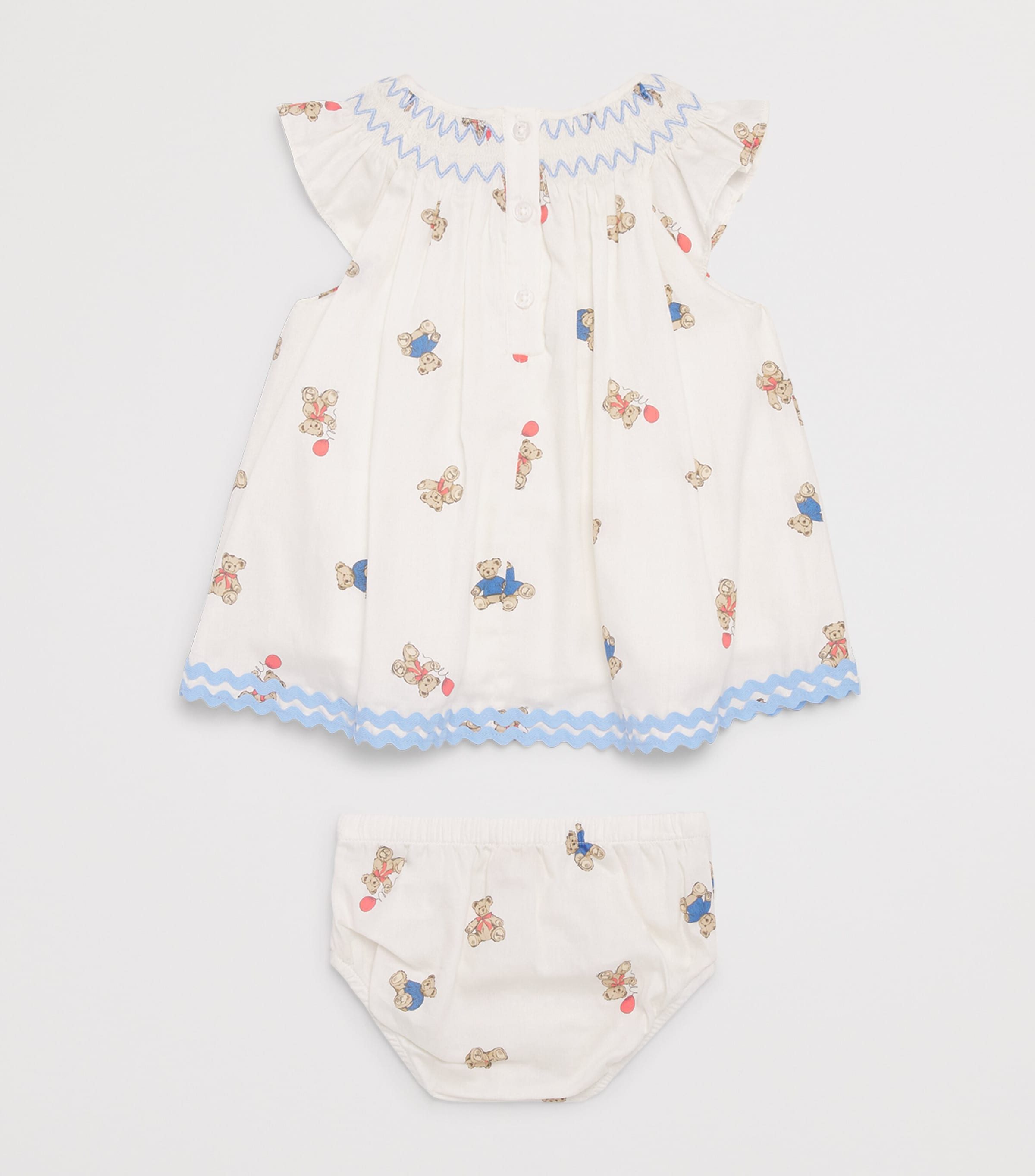 Harrods Cotton Bear Print Dress and Bloomers Set (0-18 Months) Image 2