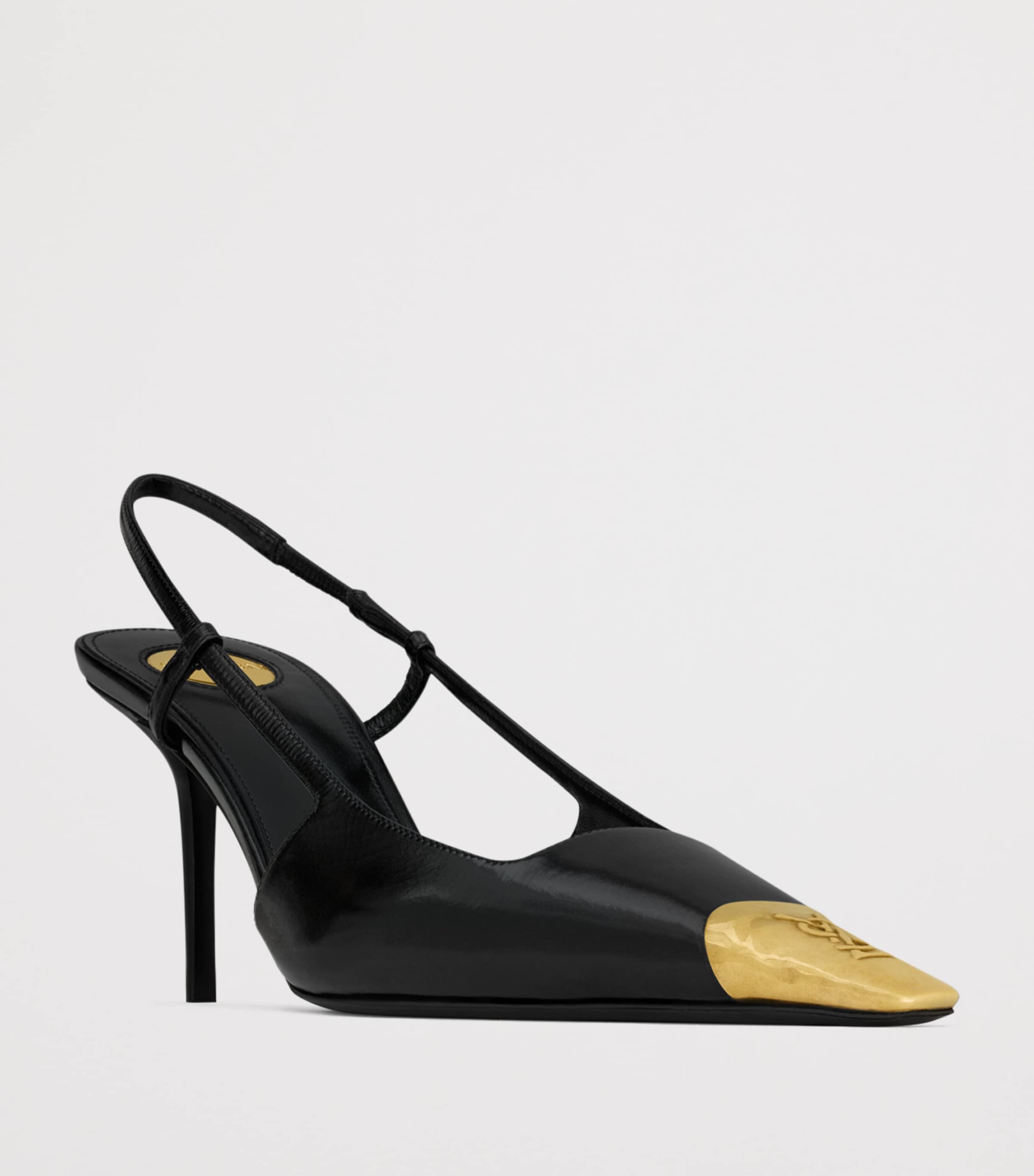 Saint Laurent Womens Leather Jeanne Slingback Pumps 75 Image 3