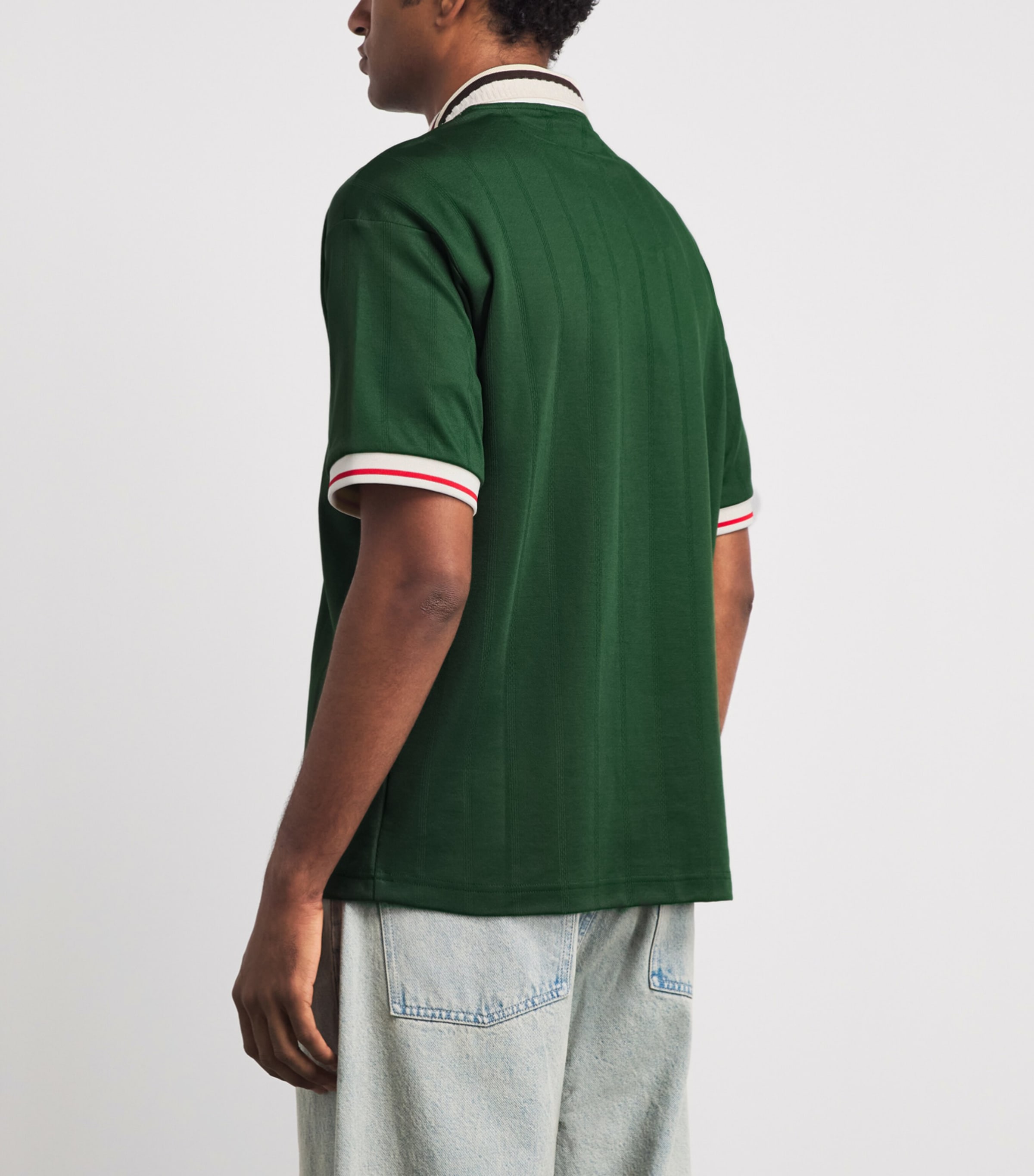 Drôle De Monsieur Mens Embroidered Hibiscus Polo Shirt Dgn / Dark Green Image 5
