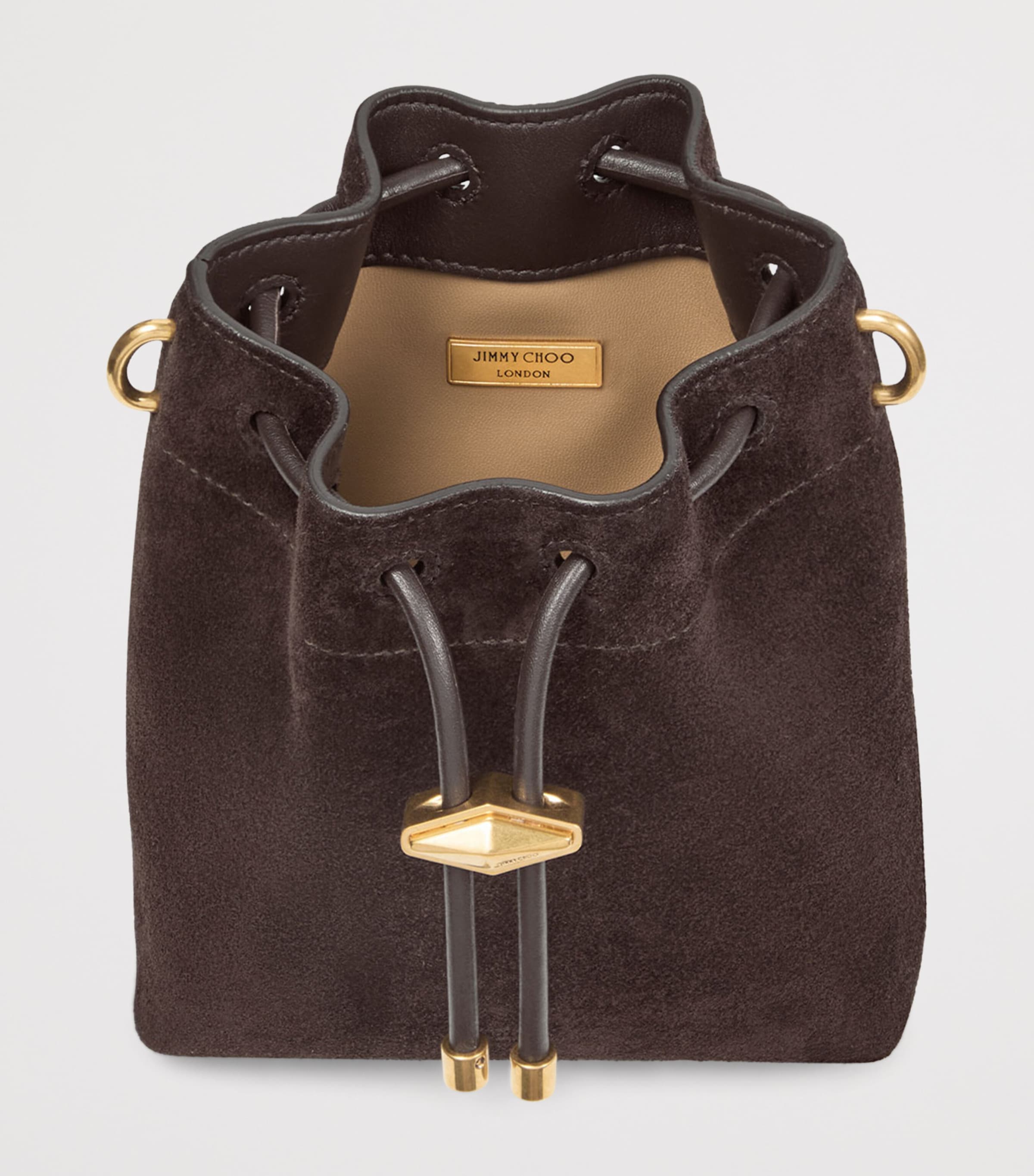 Suede Cinch Mini Bag COFFEE/GOLD Image 5