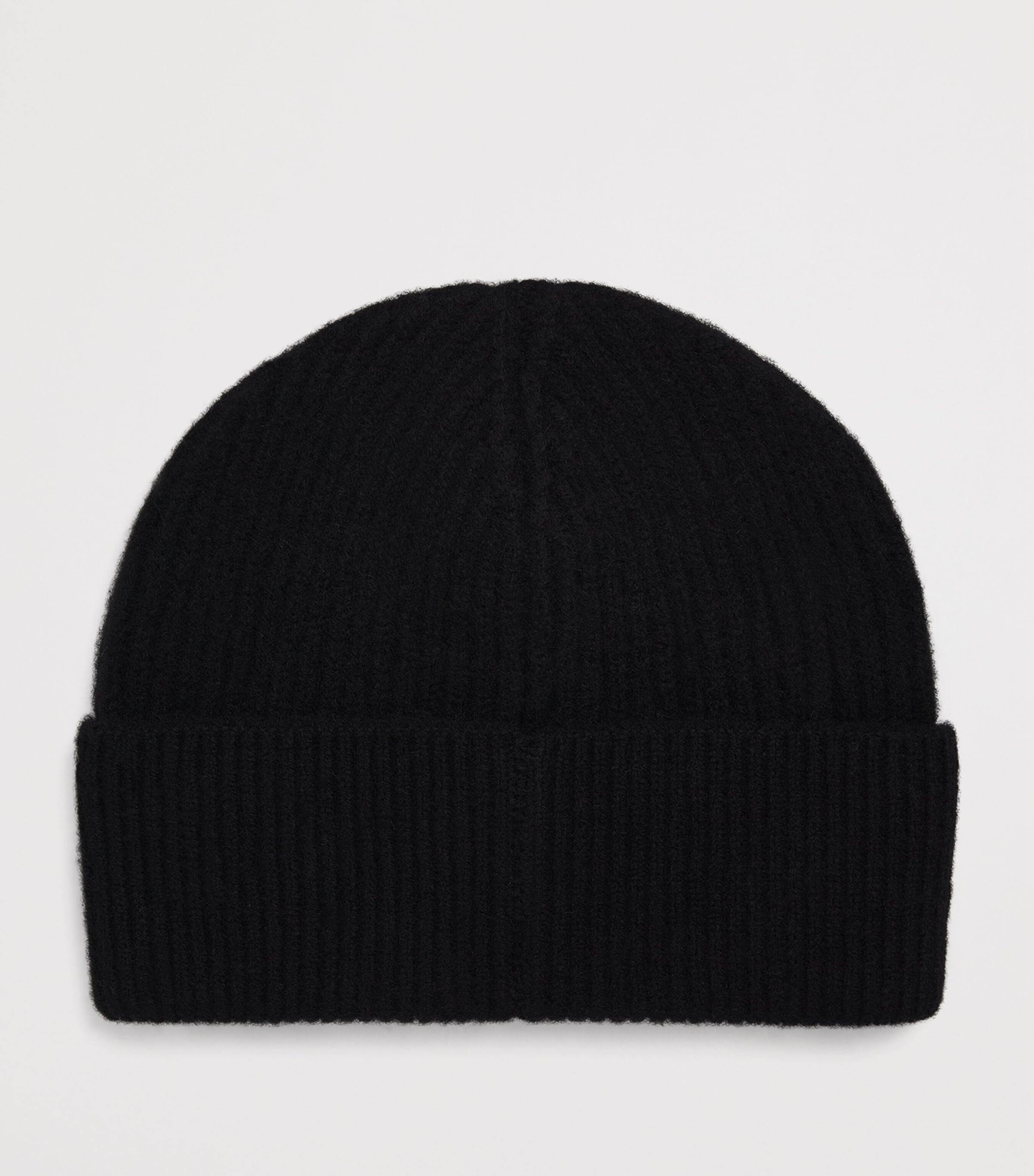 Wool Ribbed Beanie BLACK Image 2