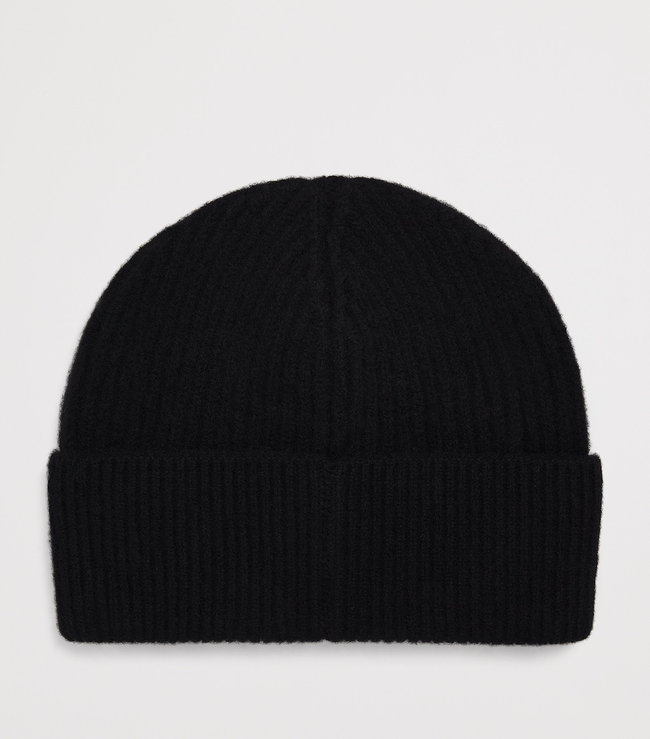 Wool Ribbed Beanie BLACK Image 2