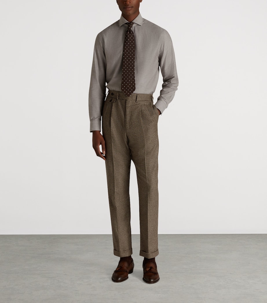 Cotton-Cashmere Oxford Shirt 201BROWN Image 2