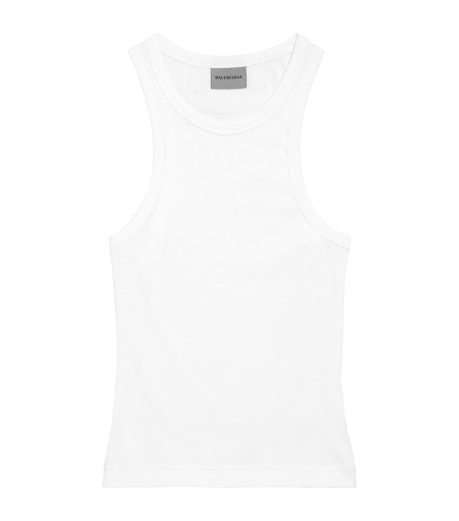 Balenciaga Womens Stretch-Cotton Logo Tank Top Image 1