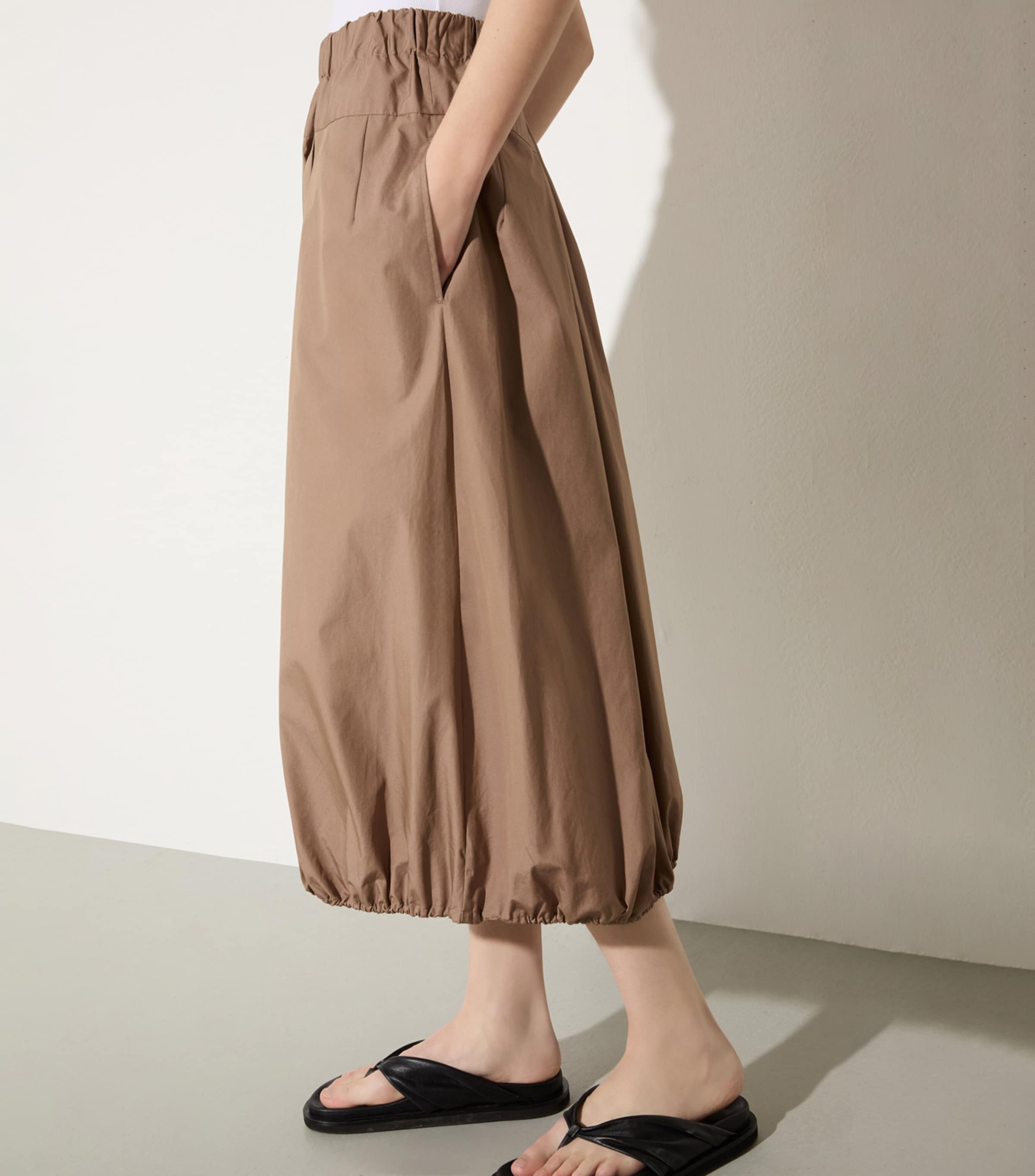 MAX&Co. Womens Cotton Midi Skirt Turtledove Image 4