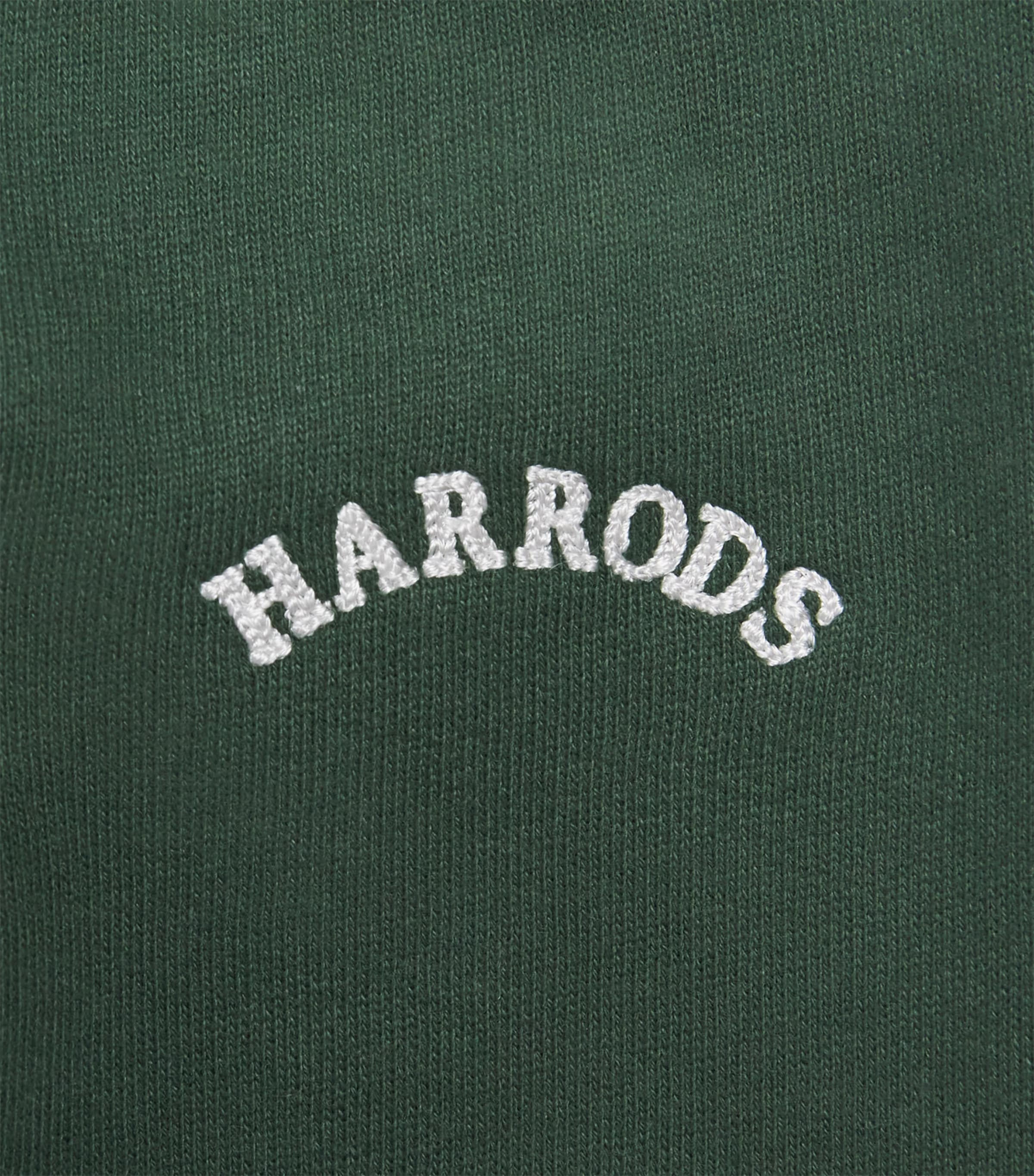 Harrods Cotton Logo Embroidered Sweatpants (0-18 Months) Green Image 3