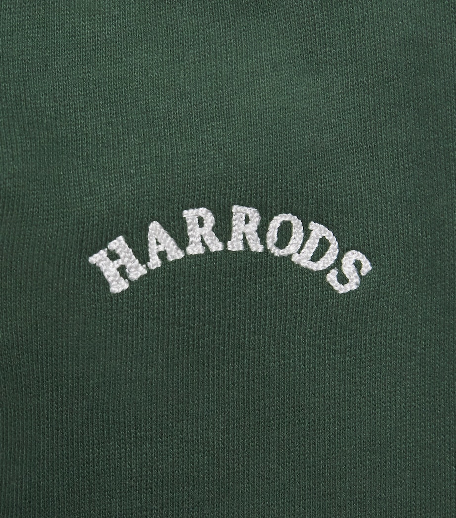 Harrods Cotton Logo Embroidered Sweatpants (0-18 Months) Green Image 3
