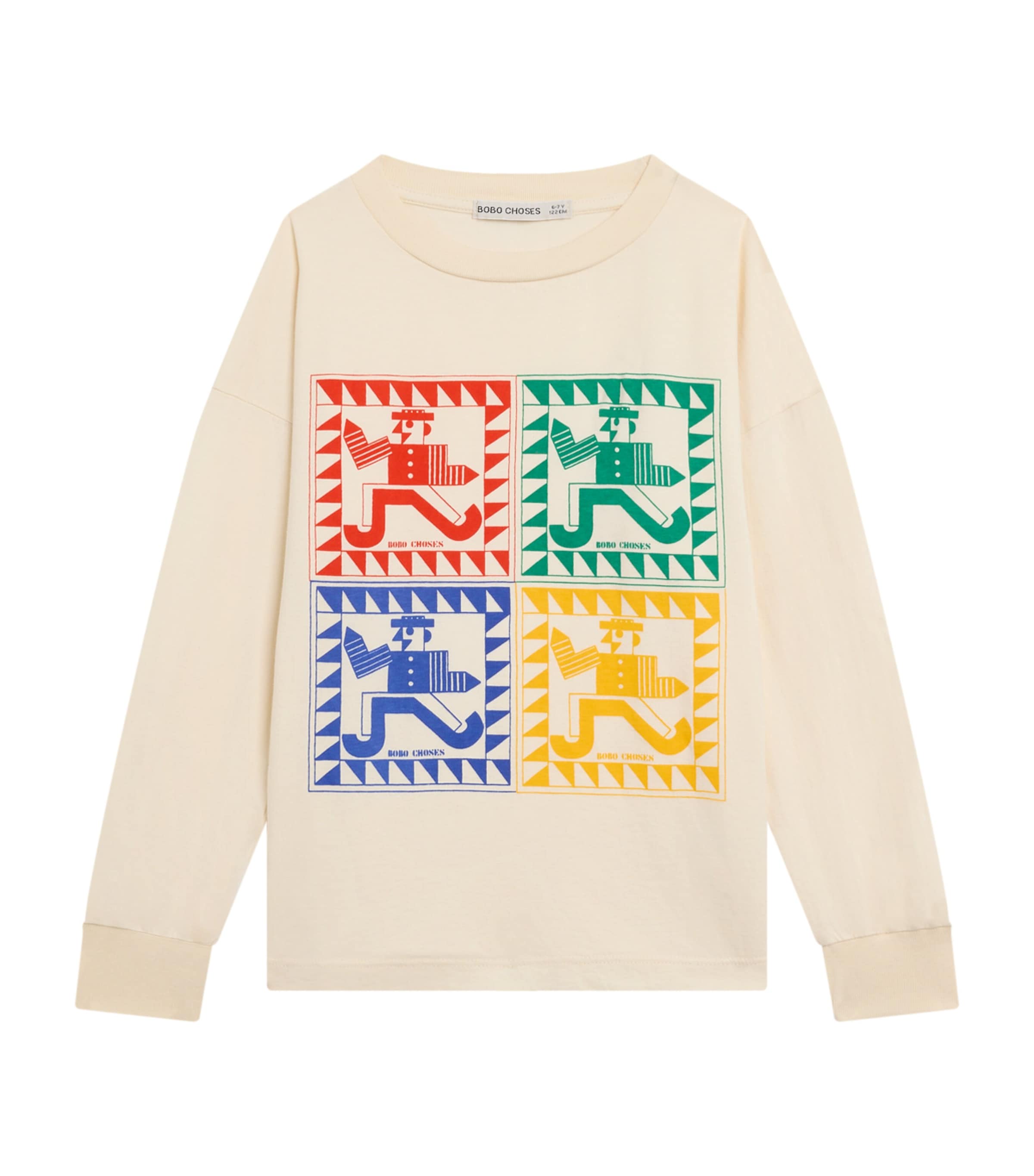 Bobo Choses Rainbow Mr Pencil Long-sleeve T-shirt In Neutral