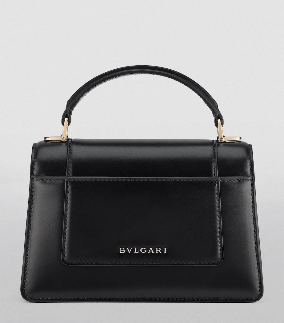 Mini Leather Serpenti Forever Top-Handle Bag BLACK Image 3