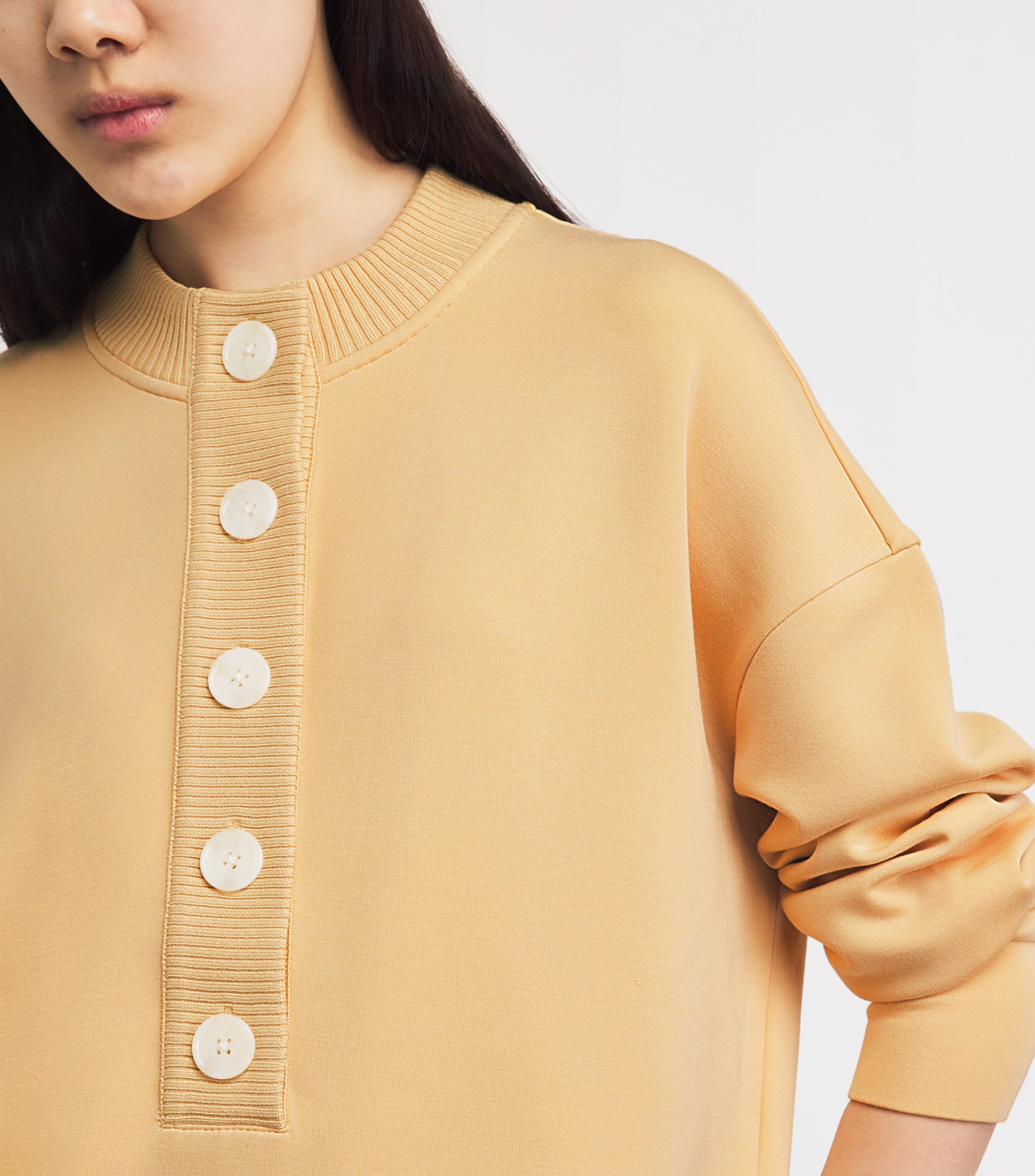 Varley Womens FreeSoft Button-Front Reena Sweatshirt Sahara Sun Image 3