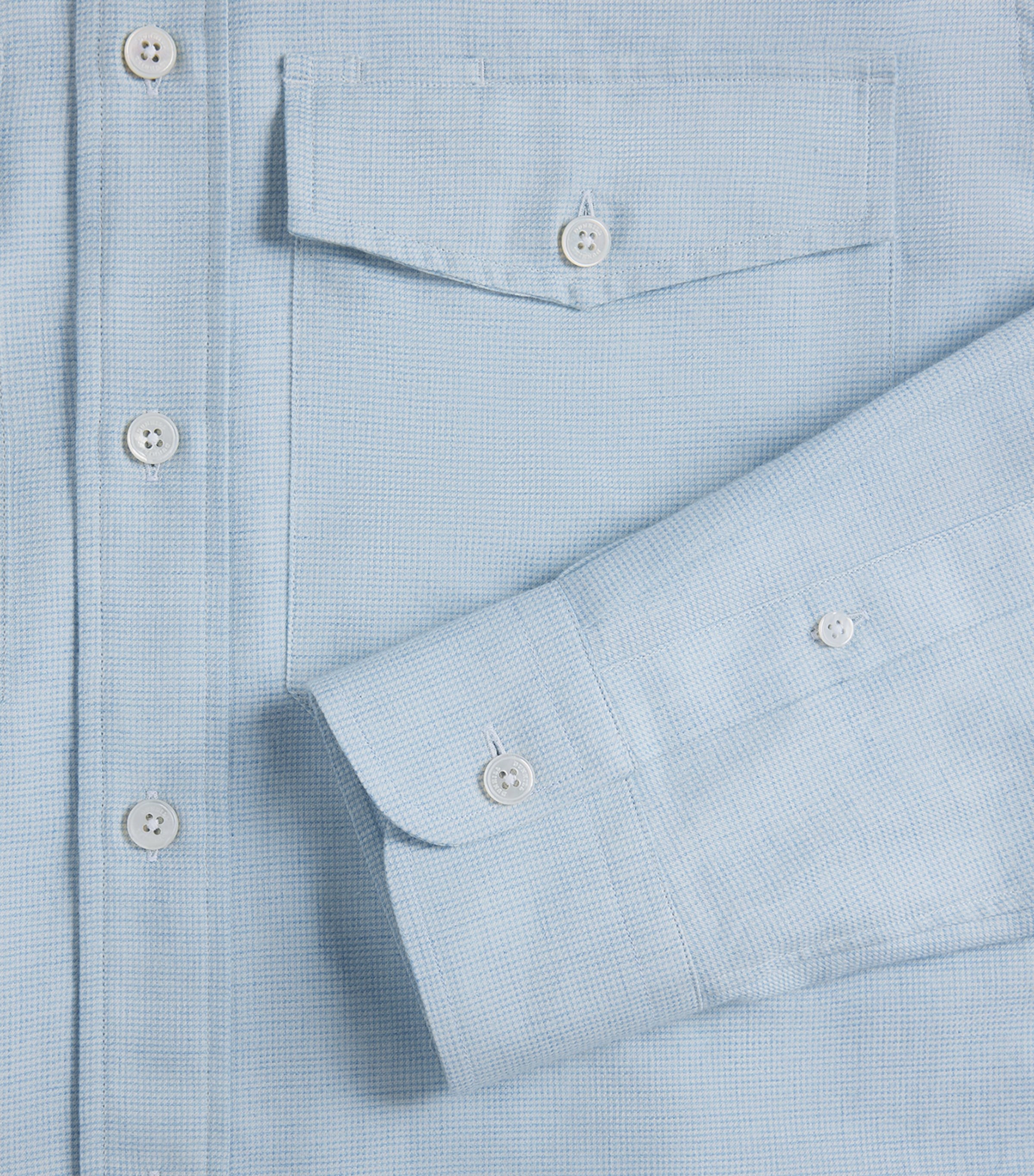 Dunhill Mens Cotton-Cashmere Shirt Blue Image 5