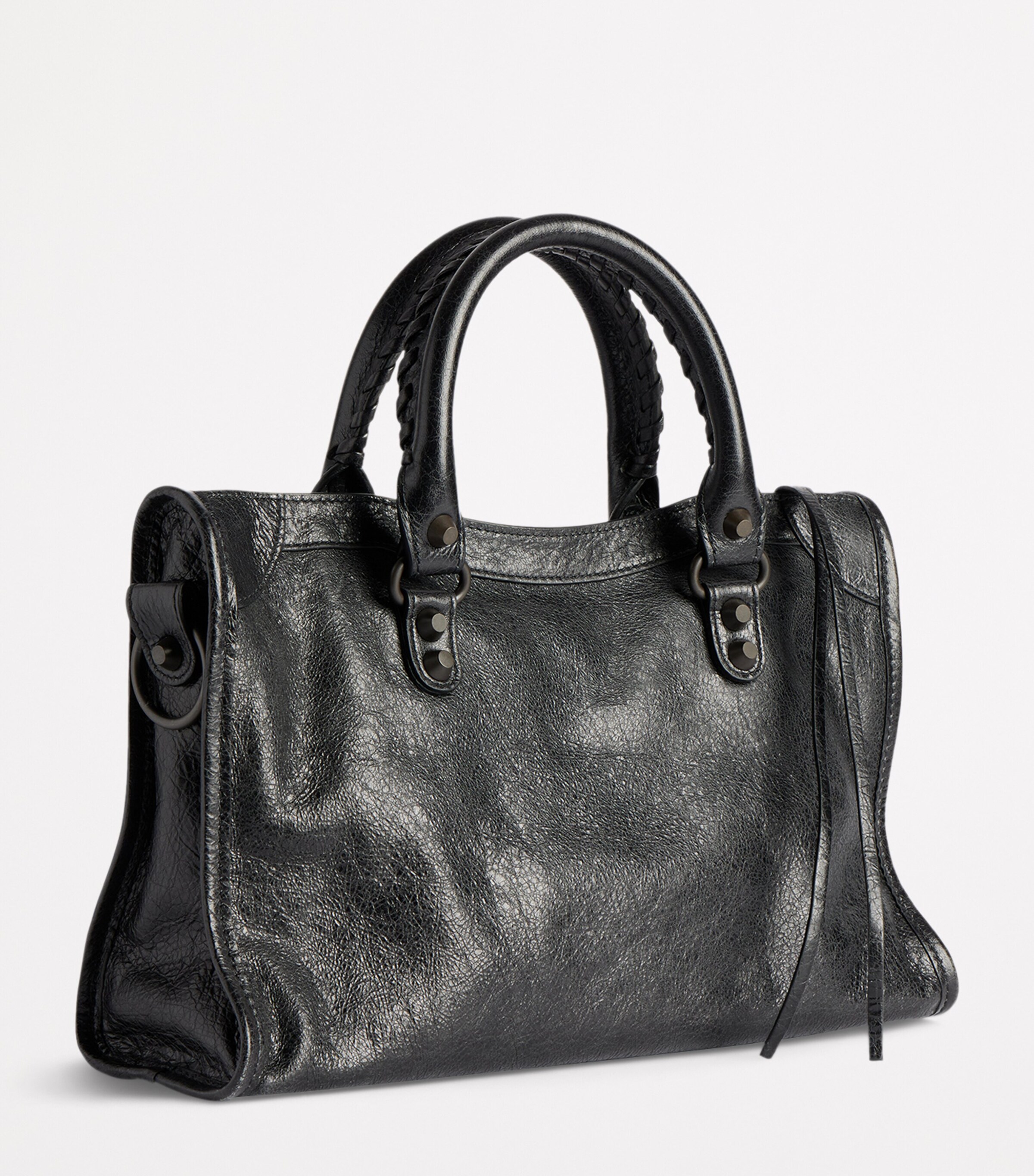 Balenciaga Small Lambskin Embellished Le City Top-Handle Bag Image 4