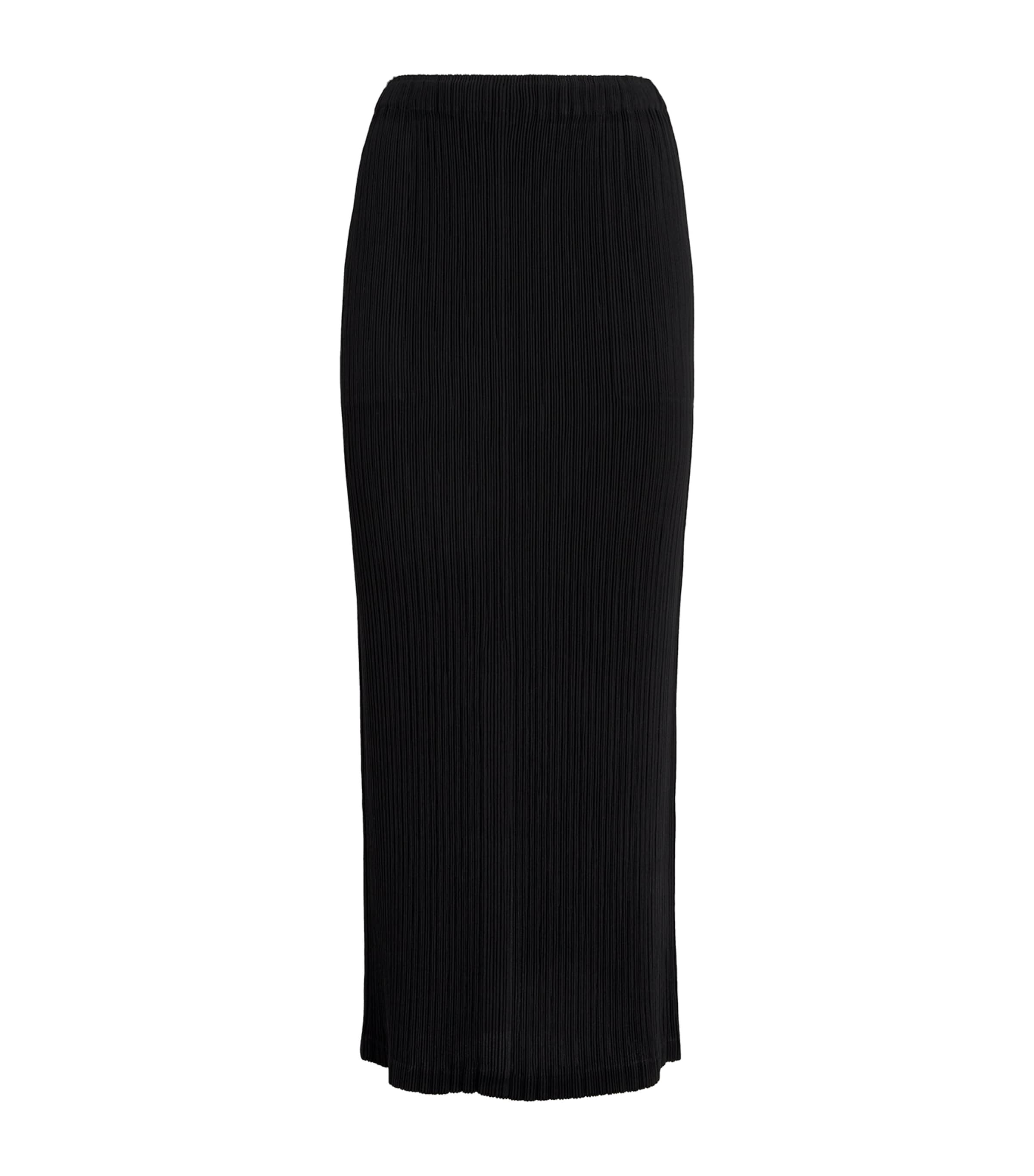 Shop Issey Miyake Hatching Bottoms Pleated Maxi Skirt In Black