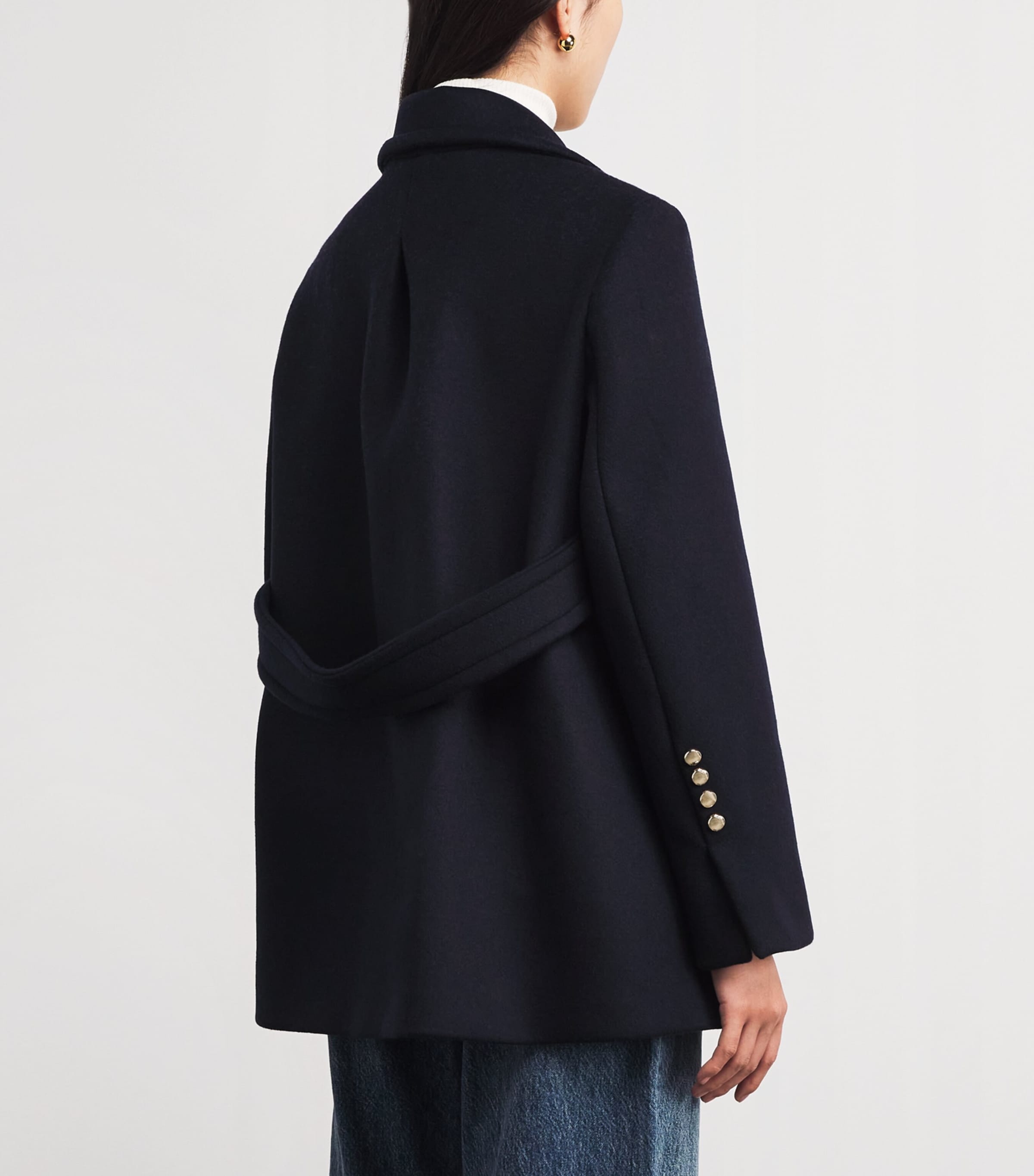 Wool-Blend Double-Breasted Pea Coat NAVY Image 4