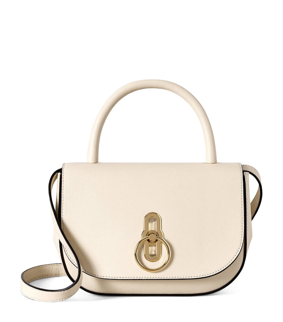 Mulberry Small Leather Amberley Top-Handle Bag Eggshell Image 1