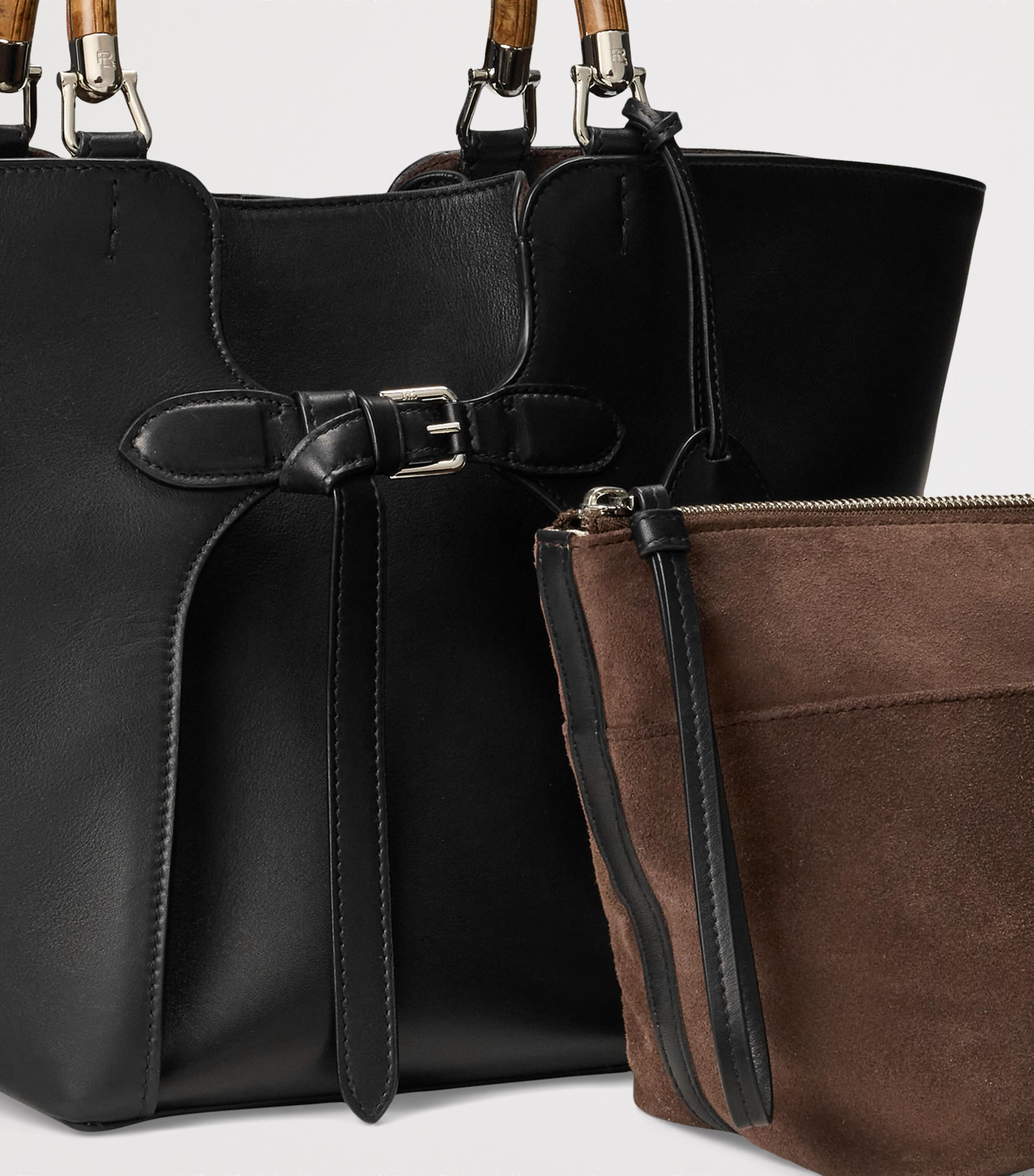 Ralph Lauren Collection Leather Ralph Tote Bag Black Image 5
