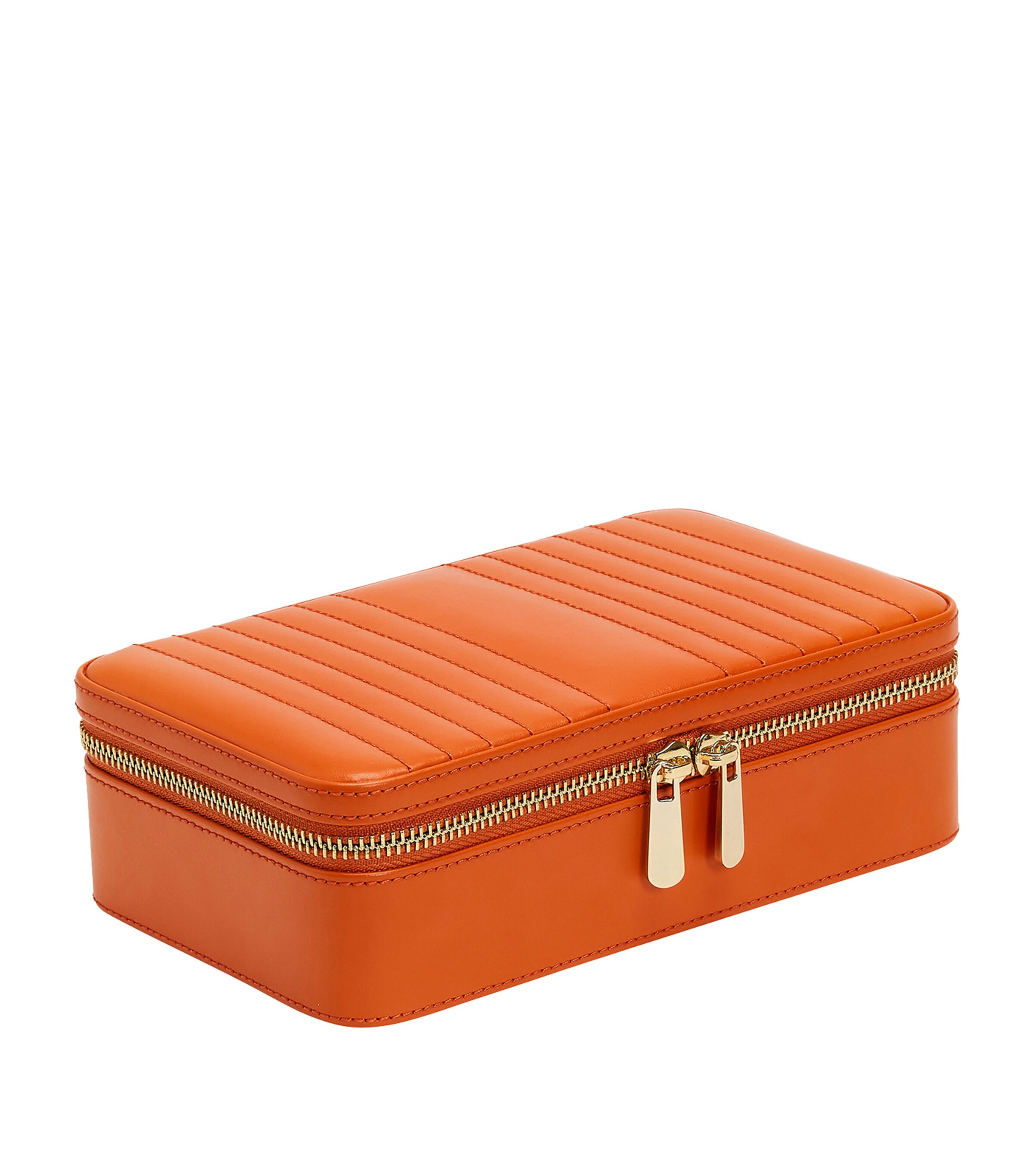 Medium Leather Maria Jewellery Case TANGERINE Image 4