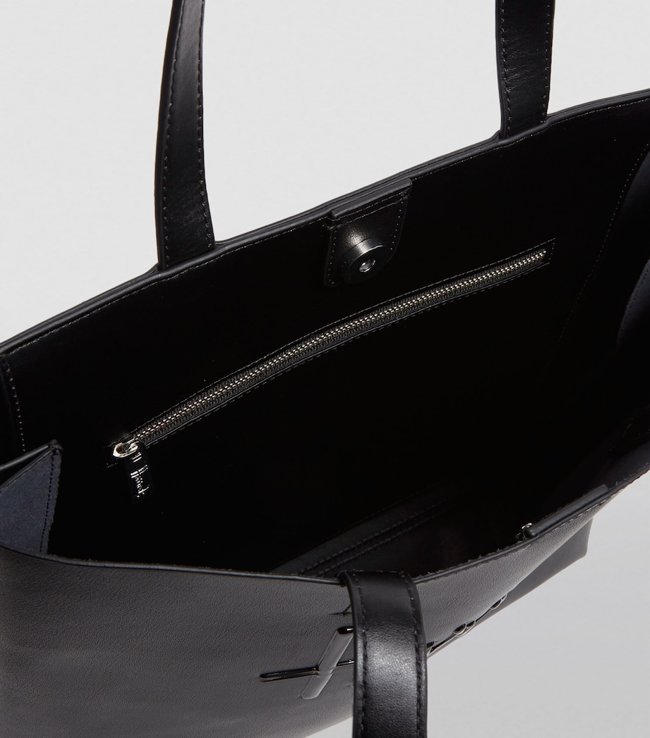 Harrods Medium Leather Kensington Tote Bag Blue Image 5