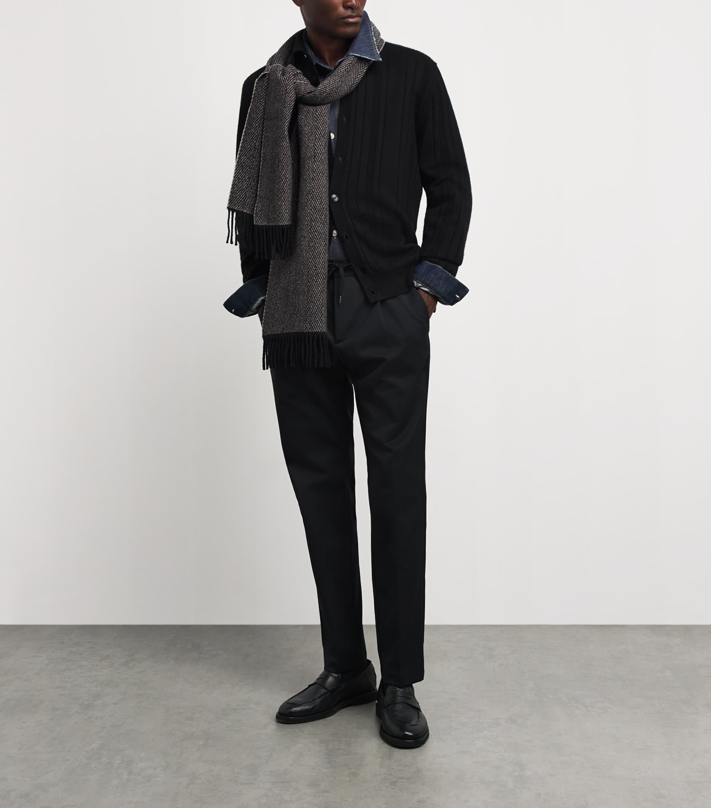 Herno Mens Technical Drawstring Trousers Nero Image 2