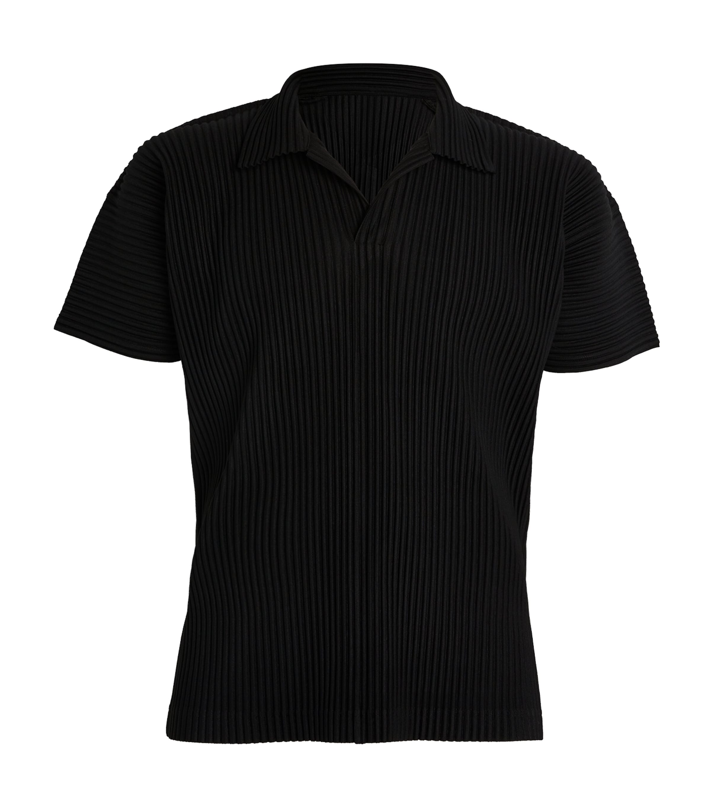 Issey Miyake Black Basics Polo Shirt In Black