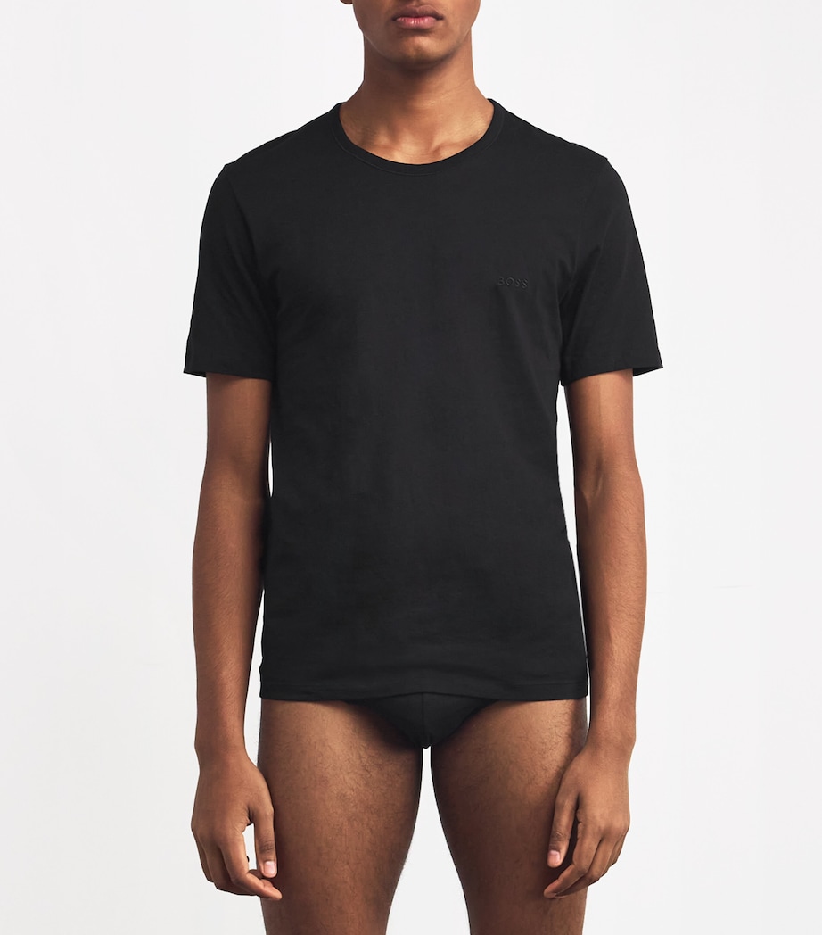 Cotton Logo T-Shirt (Pack of 3) 001-BLACK Image 2