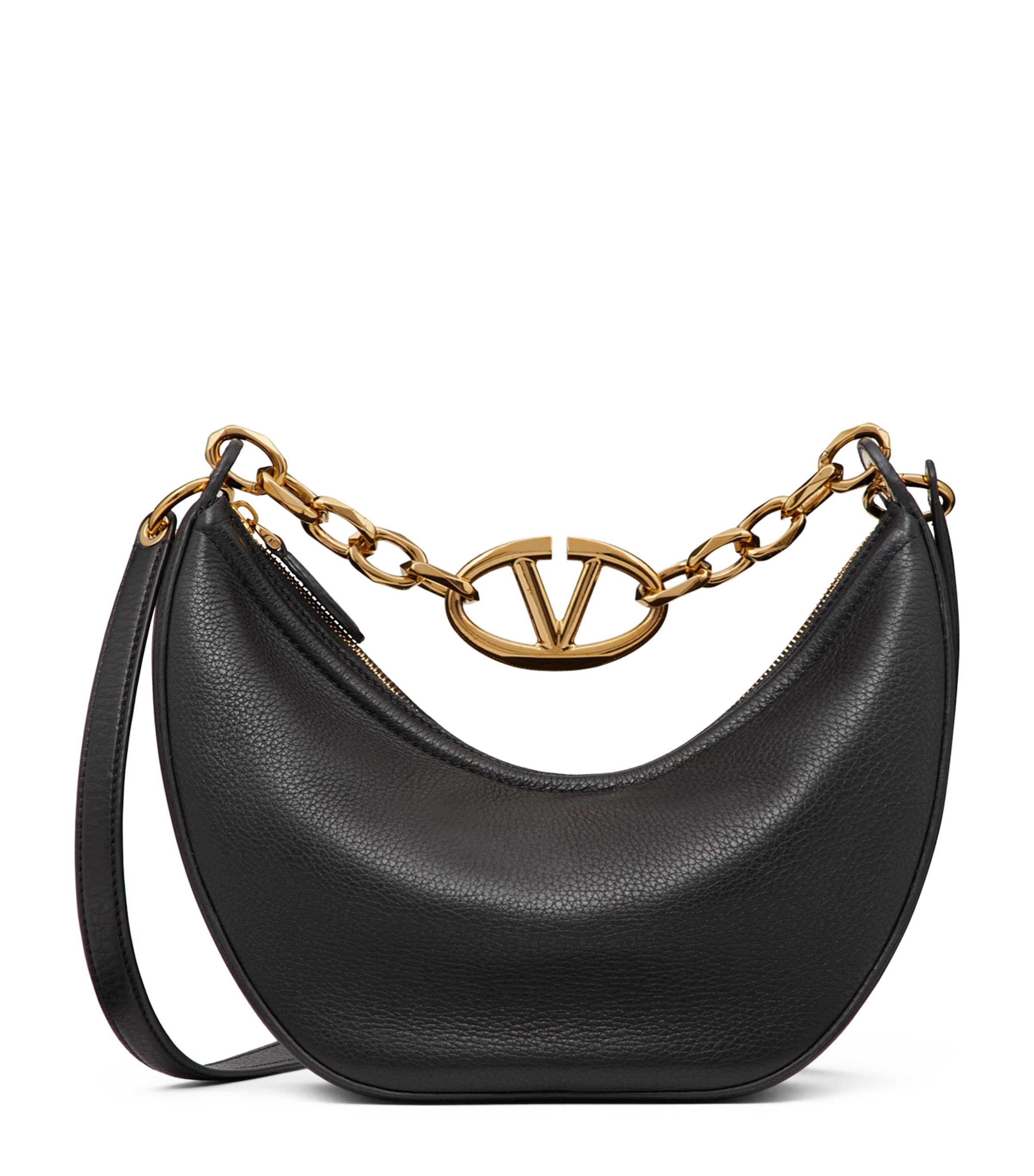 Valentino Garavani Vlogo Moon Shoulder Bag In Black