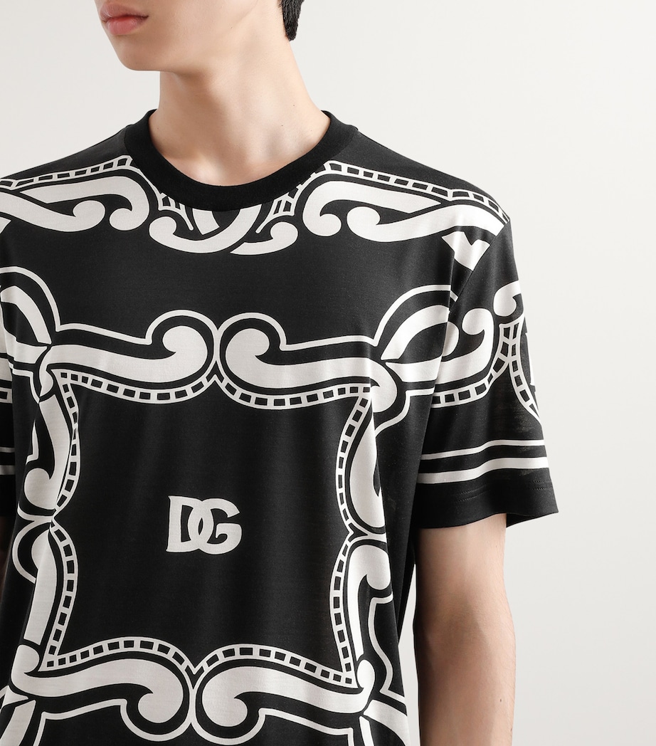 Silk Logo Print T-Shirt HN9RA-BANDANA NERO Image 3