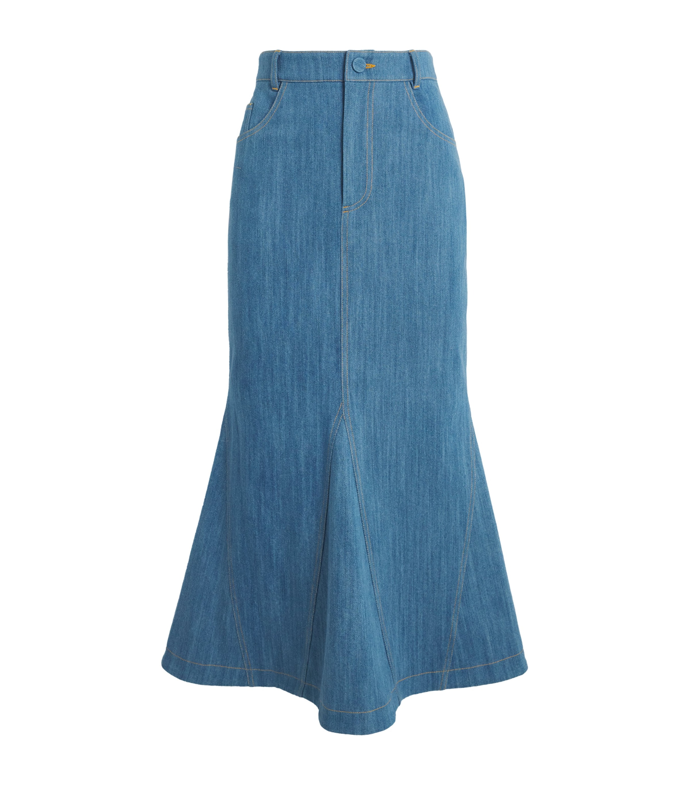 Huishan Zhang Denim Megan Midi Skirt In Blue