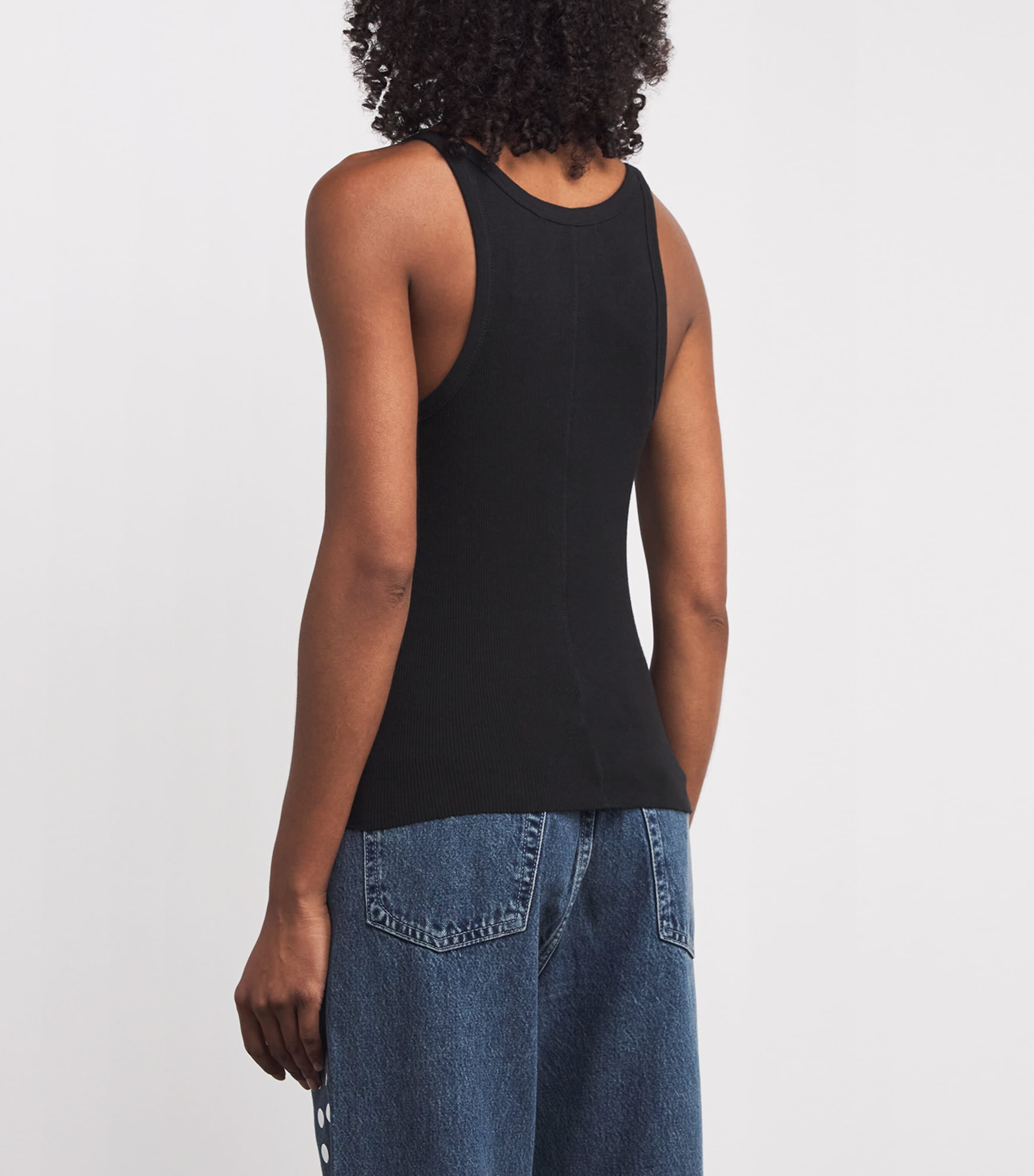 Ribbed Tank Top BLACK BLK Image 4