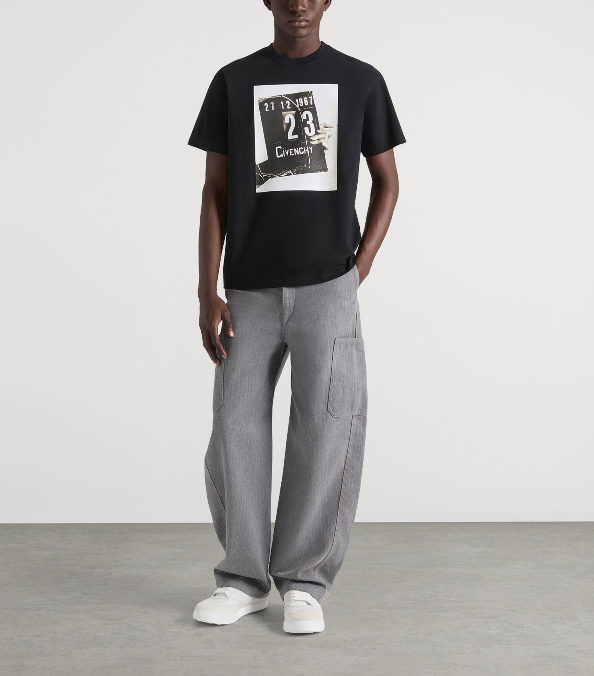 Cotton Clapperboard T-Shirt BLACK Image 2