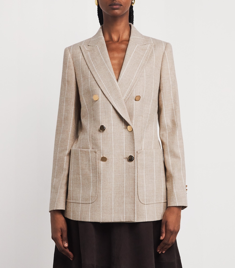 Wool-Blend Stripe Blazer BEIGE Image 3