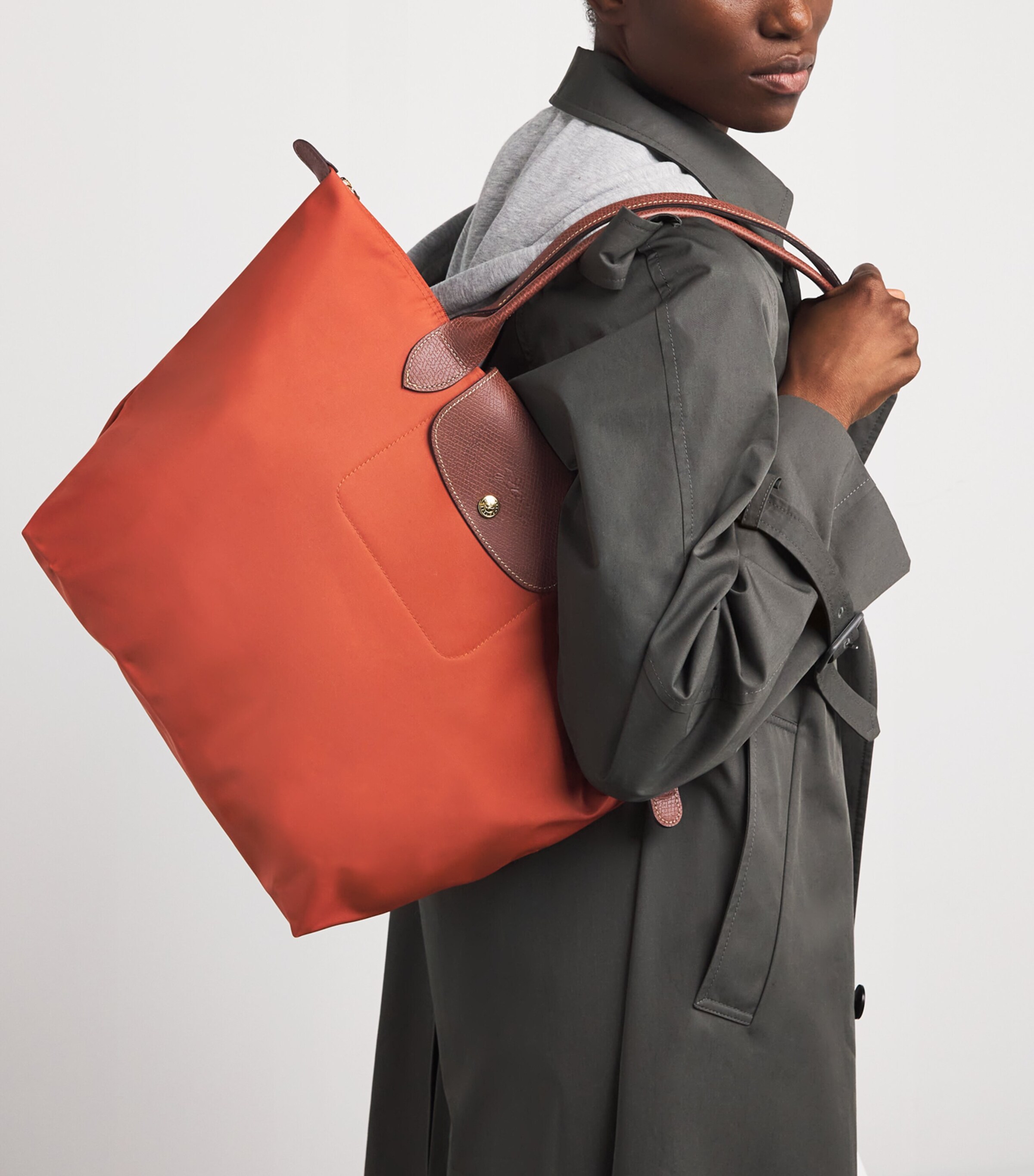 Longchamp Large Le Pliage Green Tote Bag Brick Image 5