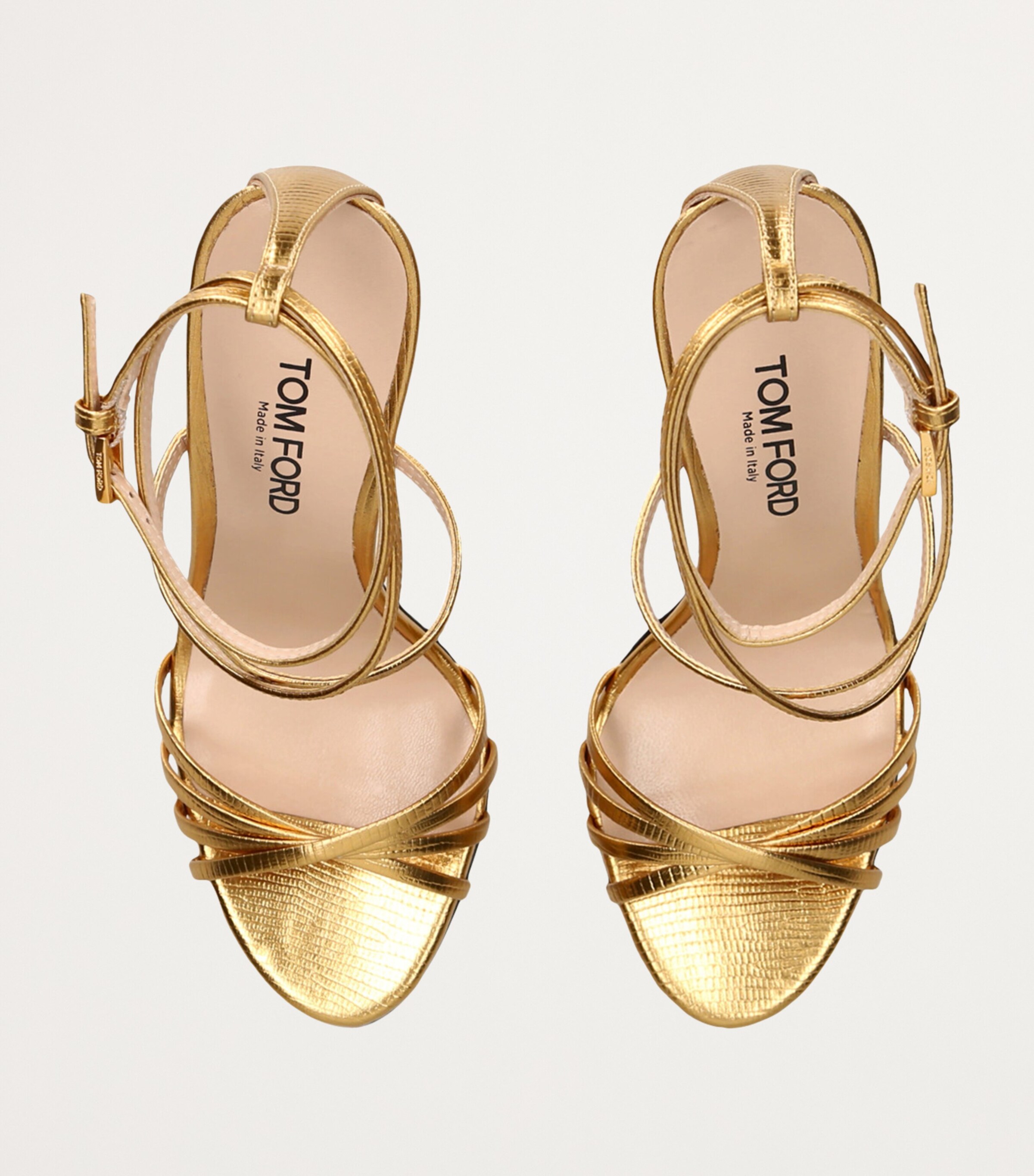 TOM FORD Leather Ida Sandals 105 Gold Image 4