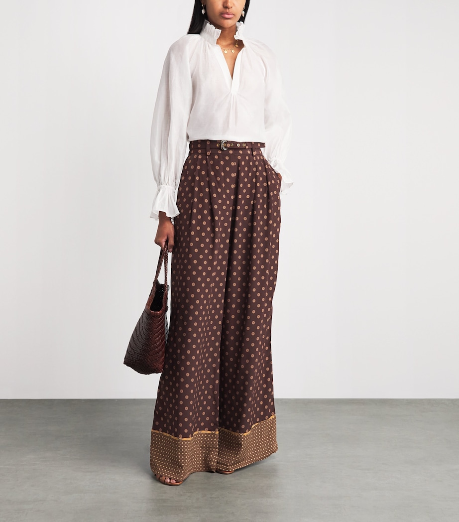Zimmermann Womens Printed Wide-Leg Trousers Multi Geo Print Image 2