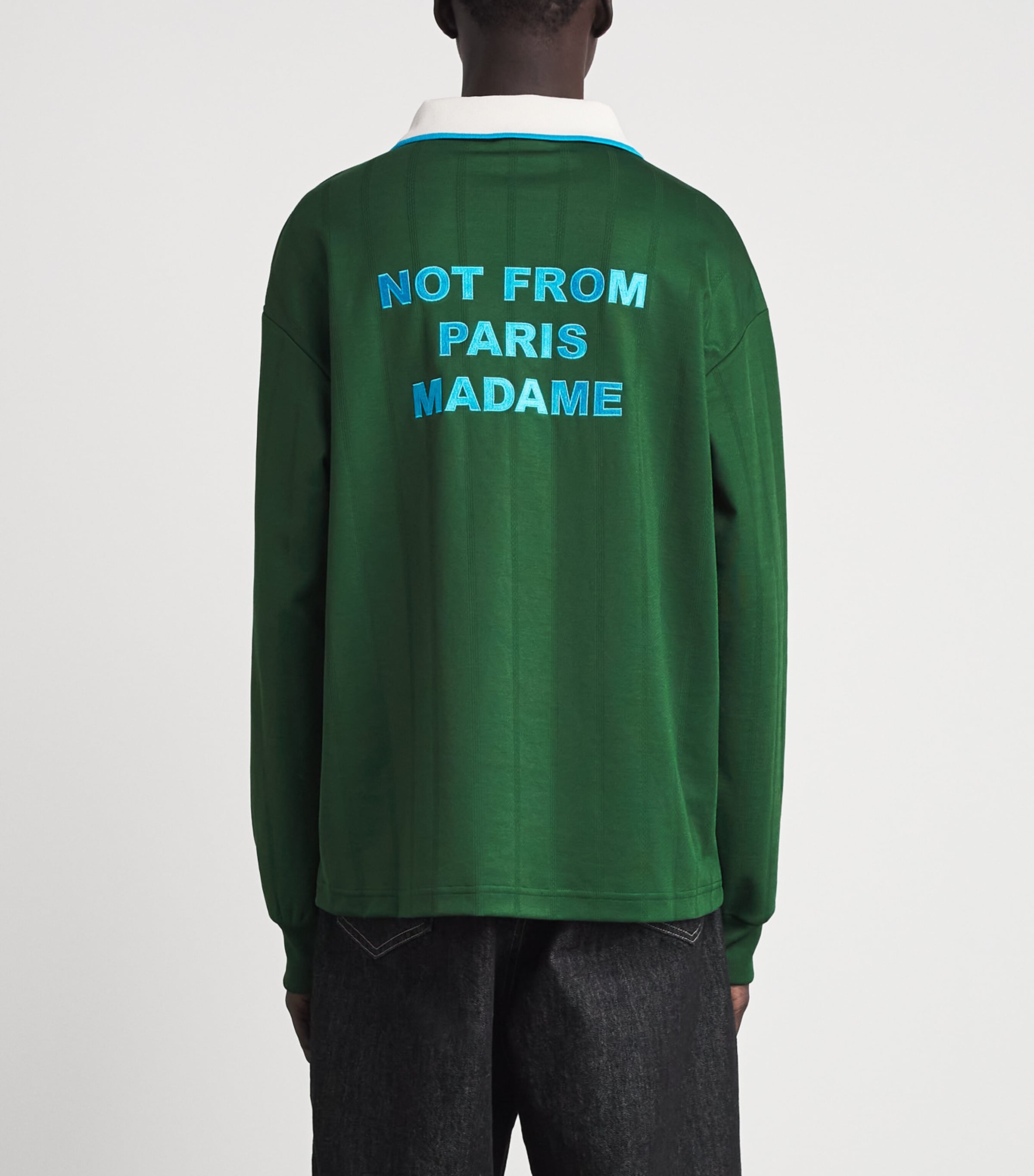 Drôle de Monsieur Mens Slogan Polo Shirt Eden Green Image 5