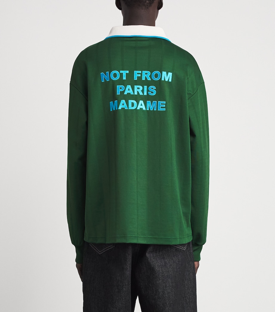 Drôle de Monsieur Mens Slogan Polo Shirt Eden Green Image 5
