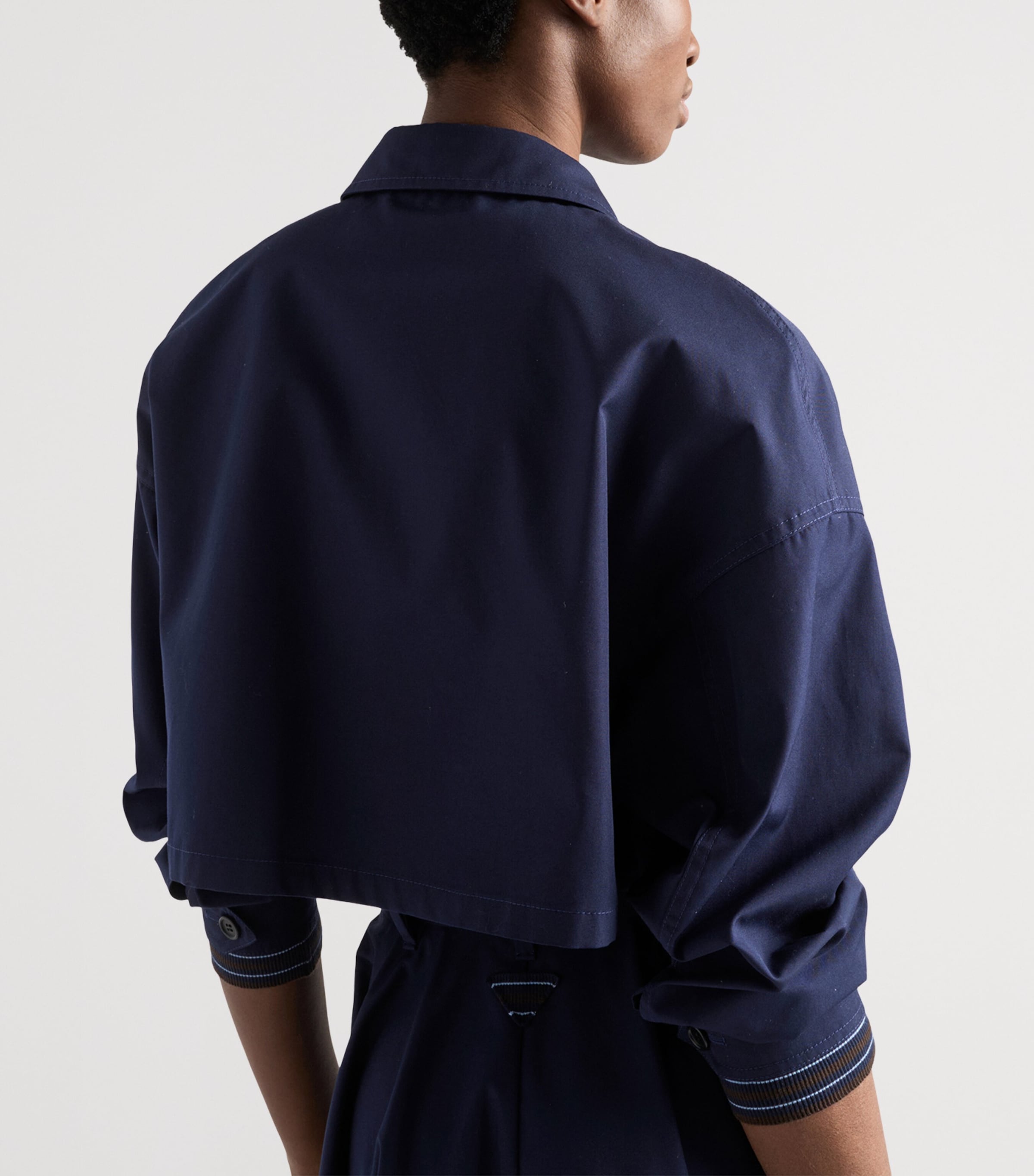 Prada Womens Triangle Shirt Jacket Blue Image 5