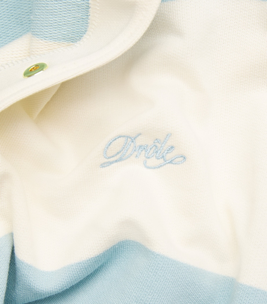 Drôle De Monsieur Mens Cotton Striped Rugby Shirt Blue Image 5
