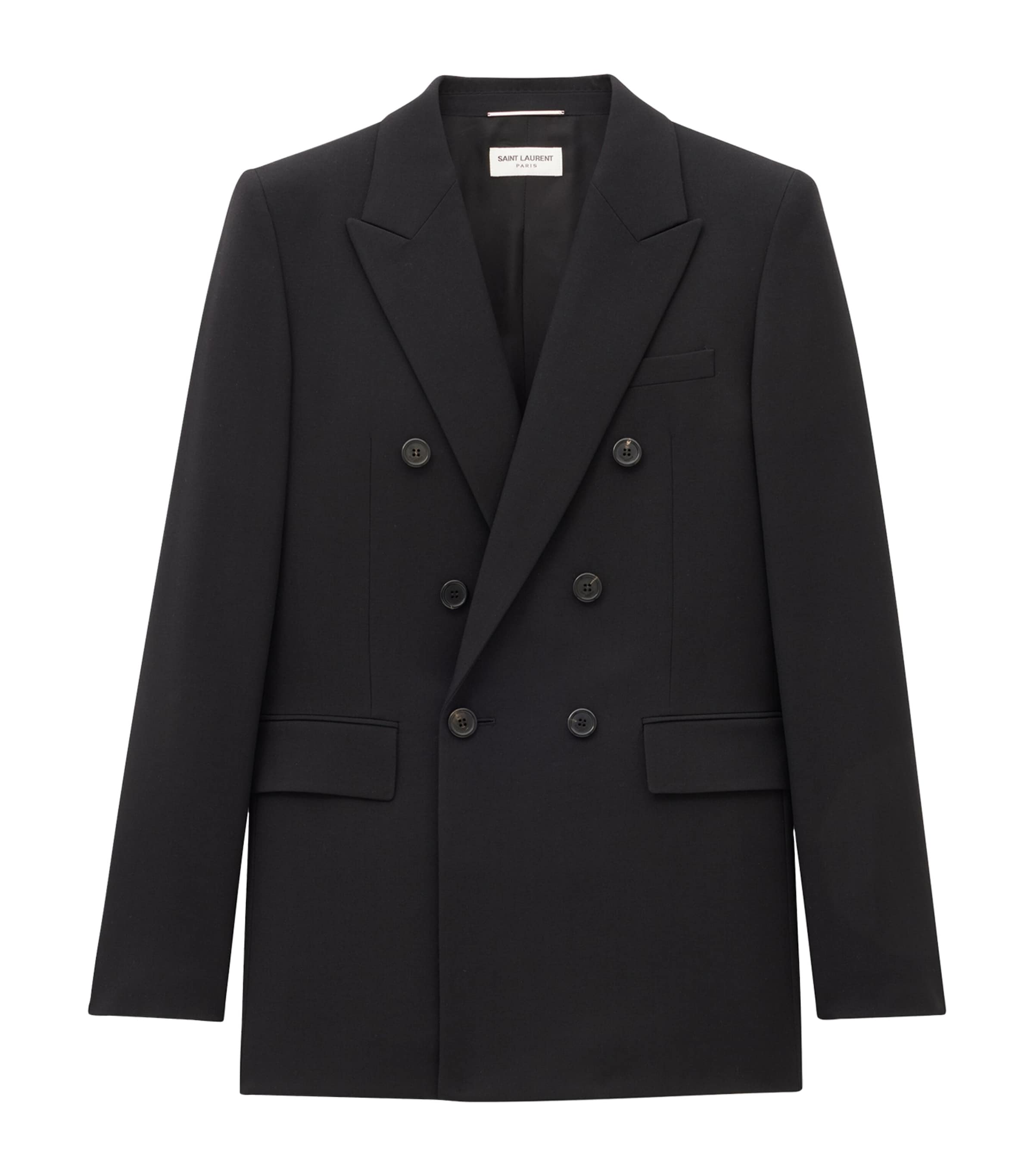 Saint Laurent Virgin Wool Blazer In Black